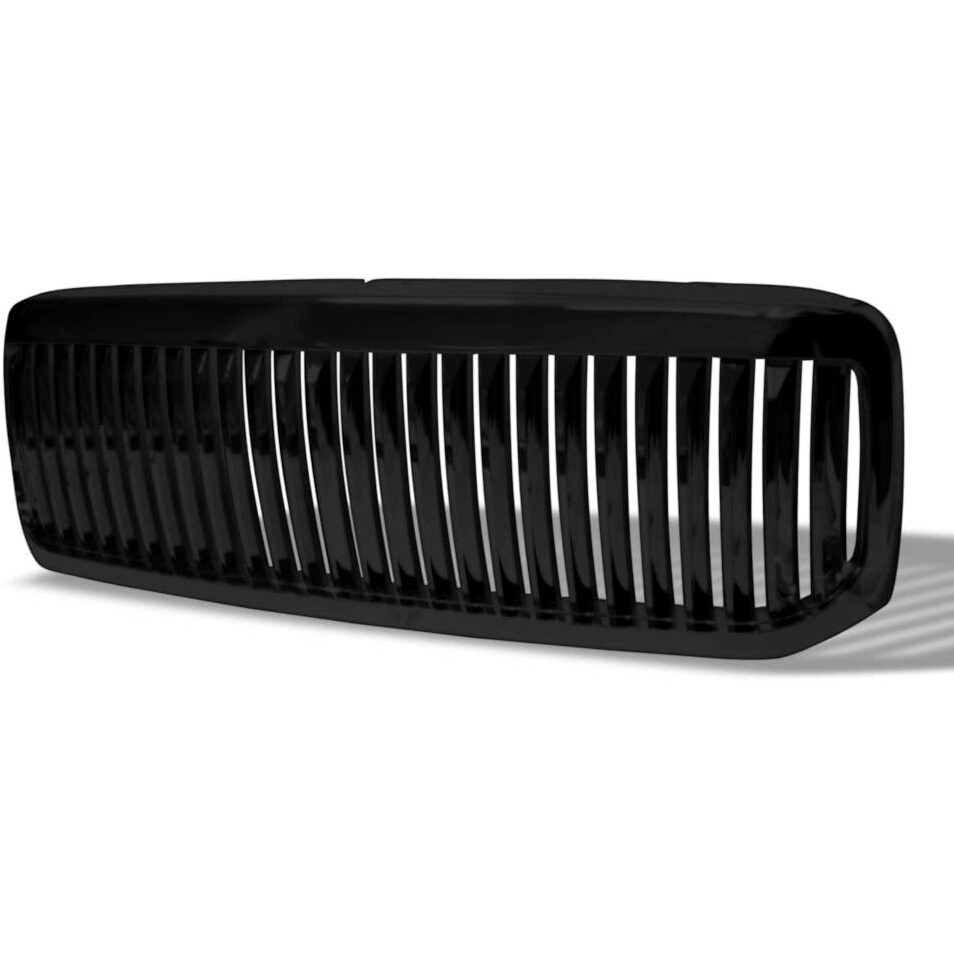Glossy Black Vertical Front Hood Bumper Grill Grille Guard Abs Compatible With 99-04 Ford F250 F350 F450 F550 Superduty / 00-04 Excursion