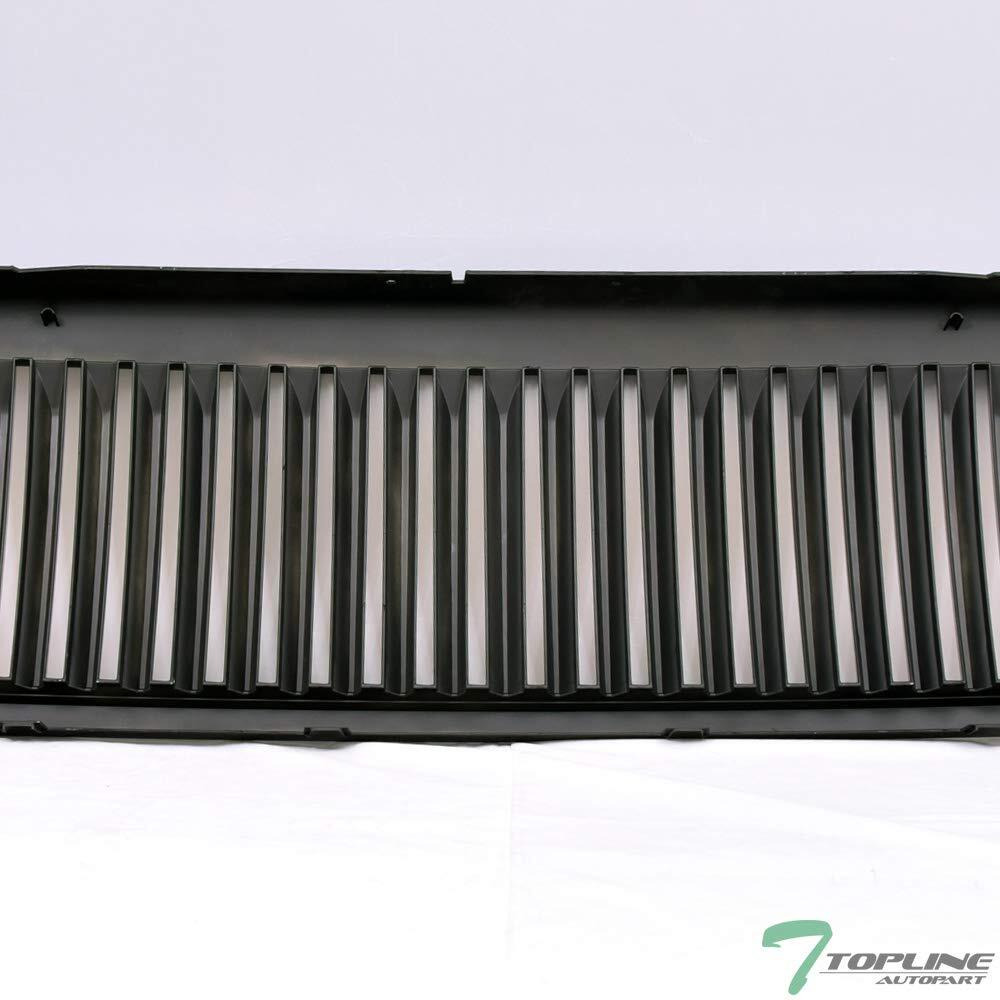 Glossy Black Vertical Front Hood Bumper Grill Grille Guard Abs Compatible With 99-04 Ford F250 F350 F450 F550 Superduty / 00-04 Excursion