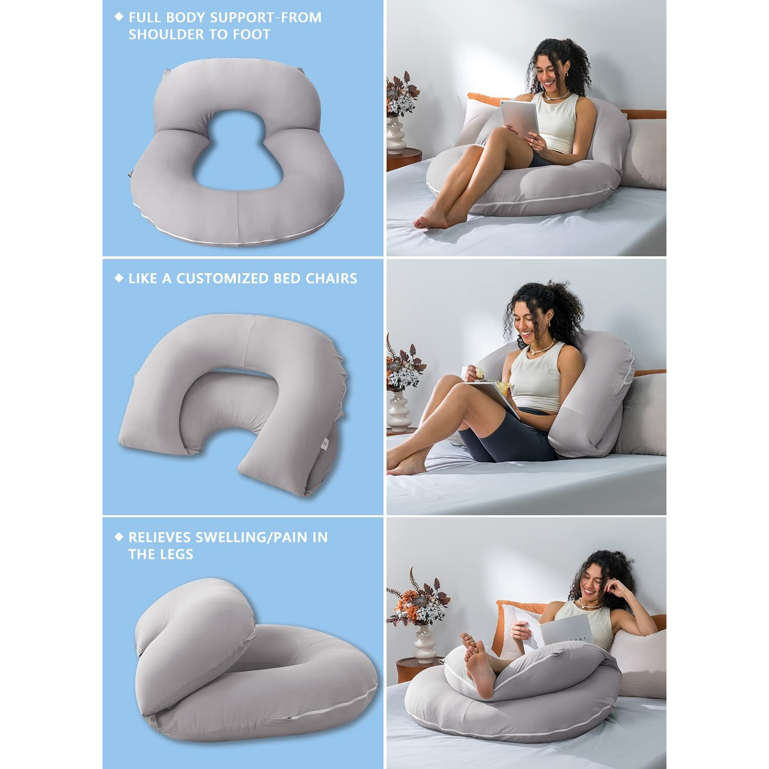 Insen Reading Pillow  Back Pillow For Sitting In Bed For Reading  Nurse & Relax  Reading Pillow For Adults  Moms & Kids  Sit Up Pillow For Bed