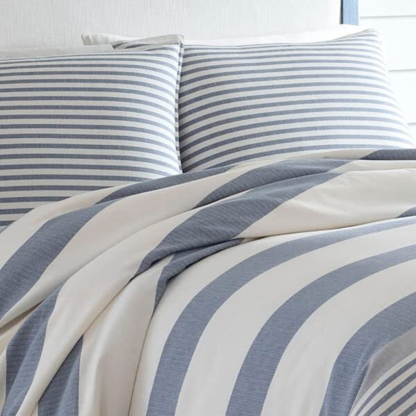 Nautica - Queen Duvet Cover Set  Cotton Reversible Bedding With Matching Shams  Mediterranean Inspired Home Decor For All Seasons (Fairwater Blue  Queen)