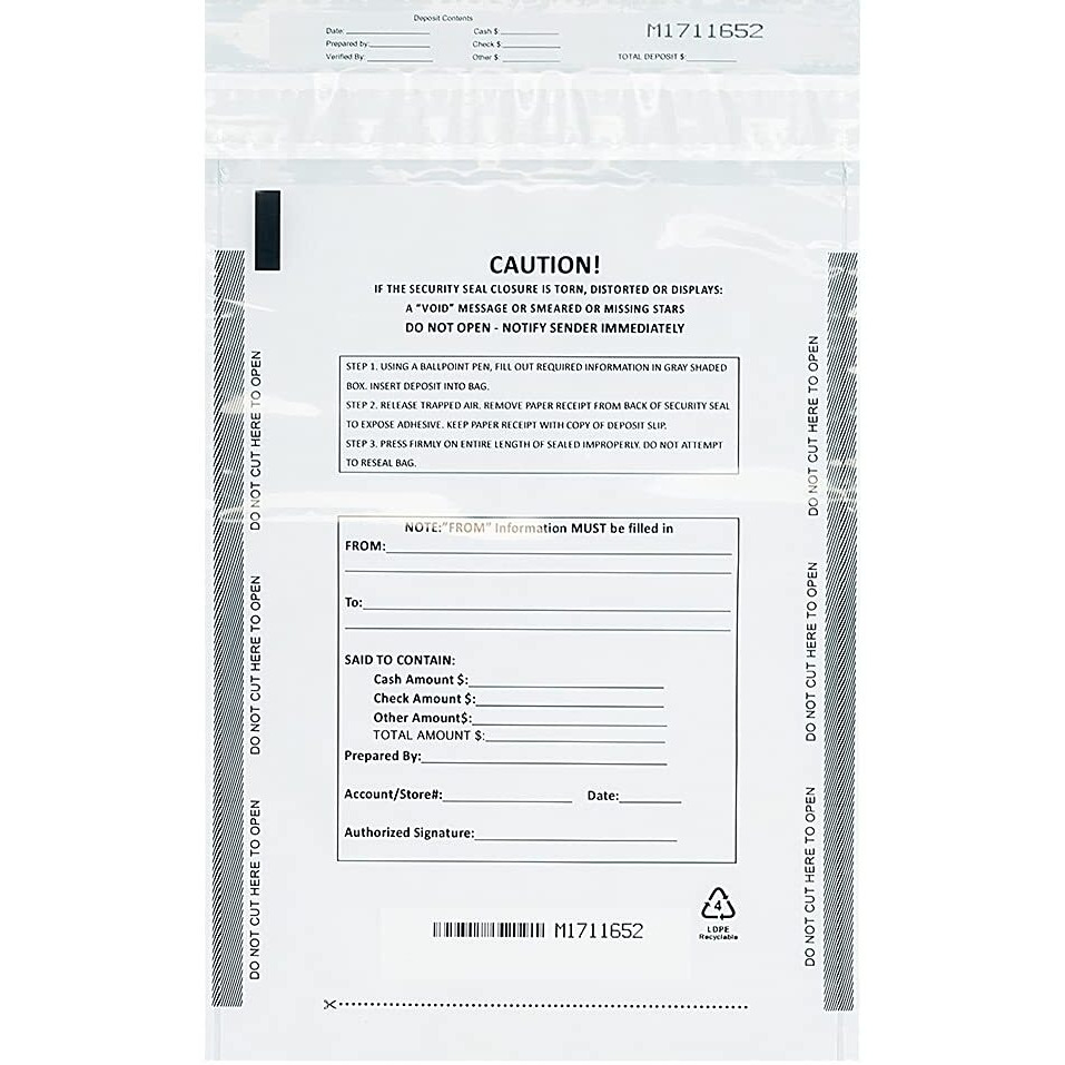 Belinlen Deposit Bags Security Pocket Bank 9 Inch X 12 Inch (White  100 Pack)