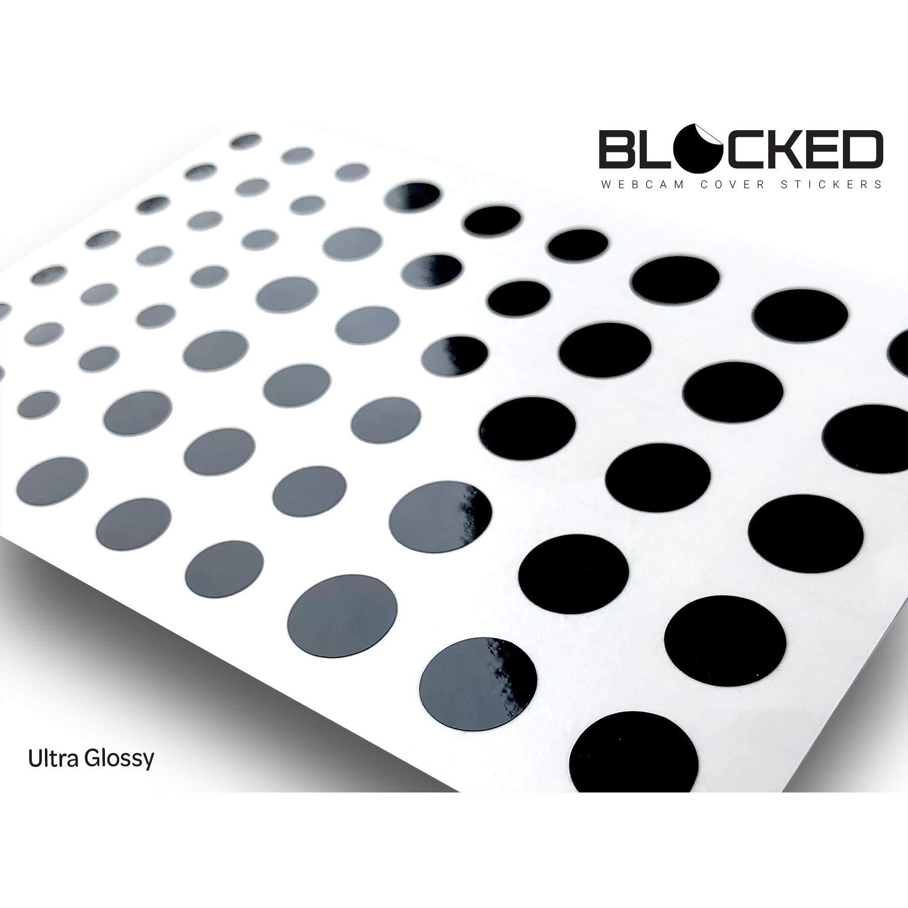 Webcam/Camera Vinyl Covers | 57 Low-Tack Reusable Webcam Sticker | 3-Sizes | Black 57-Pack (Ultra Glossy)