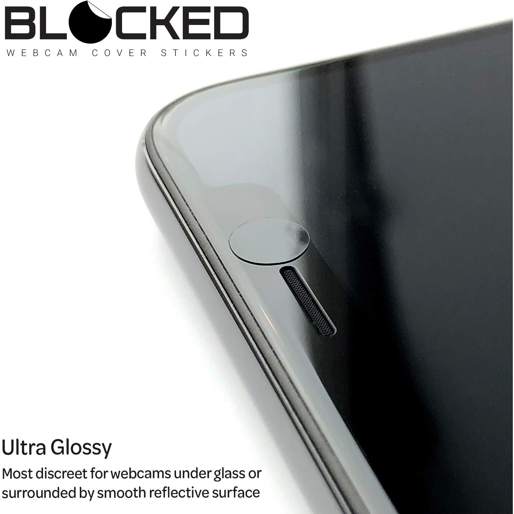 Webcam/Camera Vinyl Covers | 57 Low-Tack Reusable Webcam Sticker | 3-Sizes | Black 57-Pack (Ultra Glossy)