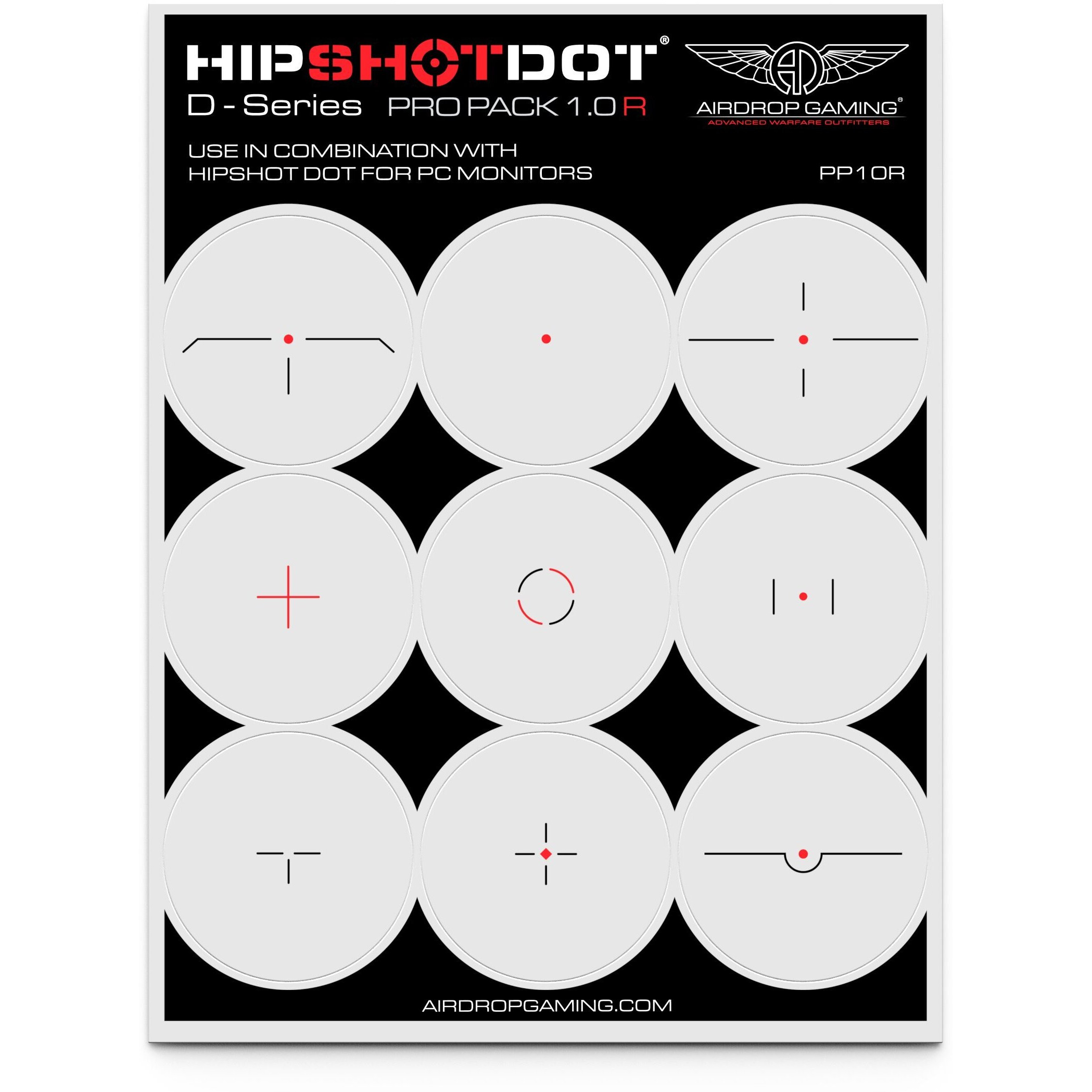 Hipshotdot D-Series Pro Pack - Reusable Transparent Aim Sight Assist Tv Decals - Gaming Television Or Monitor Decal For Fps Video Games Compatible With Pc  Xbox & Playstation (1.0 Red)