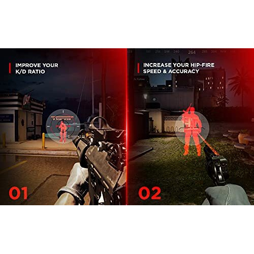 Hipshotdot D-Series Pro Pack - Reusable Transparent Aim Sight Assist Tv Decals - Gaming Television Or Monitor Decal For Fps Video Games Compatible With Pc  Xbox & Playstation (1.0 Red)