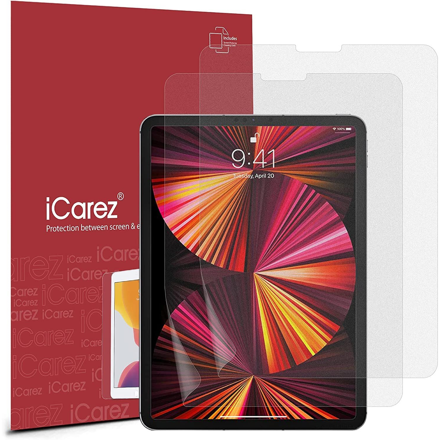 Icarez Anti-Glare Matte Screen Protector For Apple Ipad Air 4/5 Gen (10.9-Inch 2022/2020) Ipad Pro 11 Inch (2022/2021/2020/2018) [2-Pack] Easy To Install (Compatible With Face Id And Apple Pencil)
