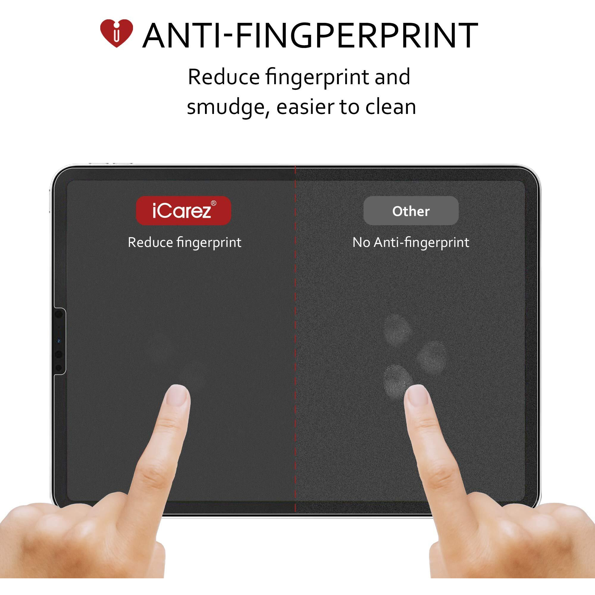 Icarez Anti-Glare Matte Screen Protector For Apple Ipad Air 4/5 Gen (10.9-Inch 2022/2020) Ipad Pro 11 Inch (2022/2021/2020/2018) [2-Pack] Easy To Install (Compatible With Face Id And Apple Pencil)