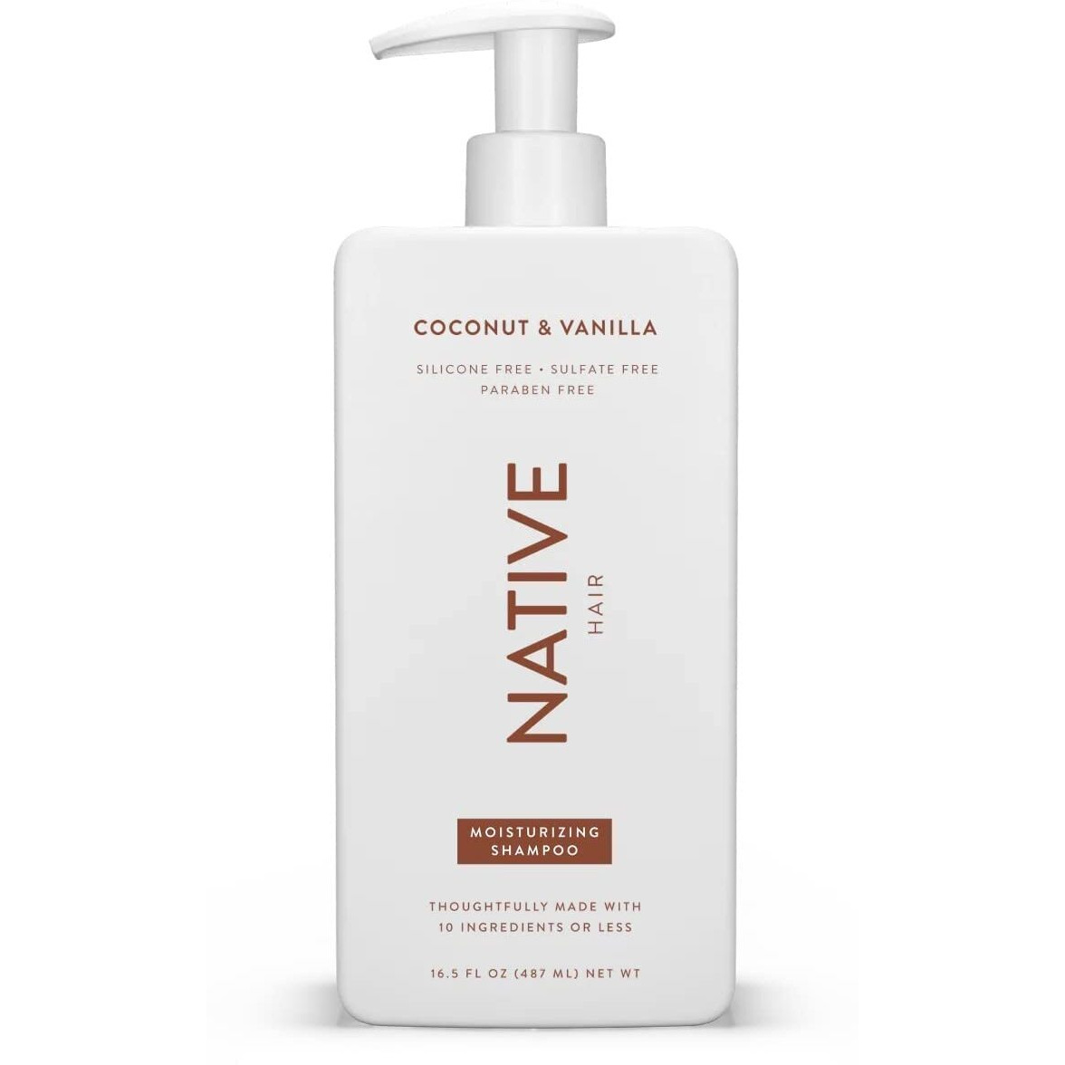 Native Coconut & Vanilla Moisturizing Vegan Shampoo  Clean  Sulfate  Paraben And Silicone Free - 16.5 Fl Oz