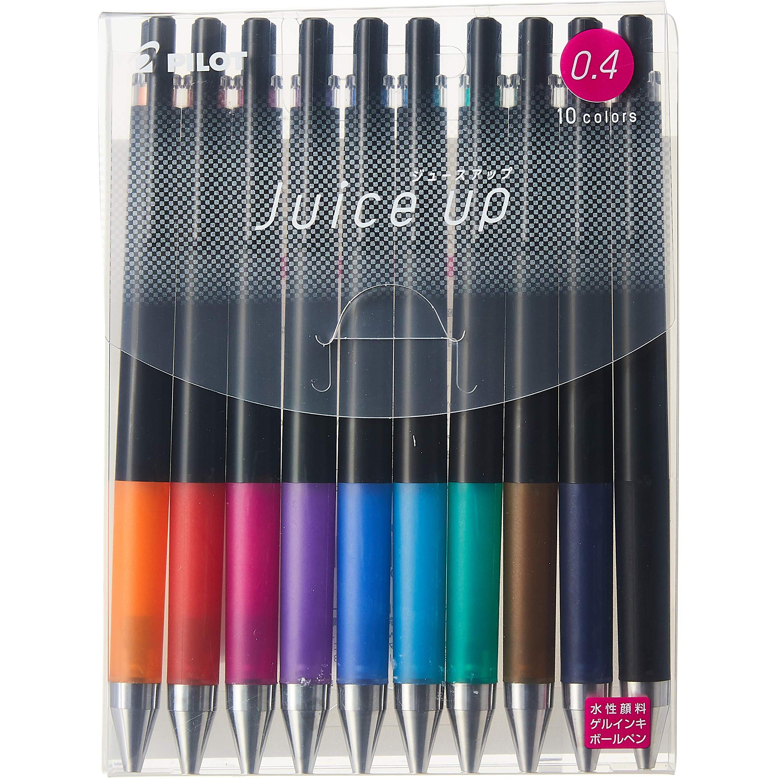 Pilot Knock Gel Ink Extra Fine Ballpoint Pen  Juice Up 04  10 Color Assorted (Ljp200S4-10C)