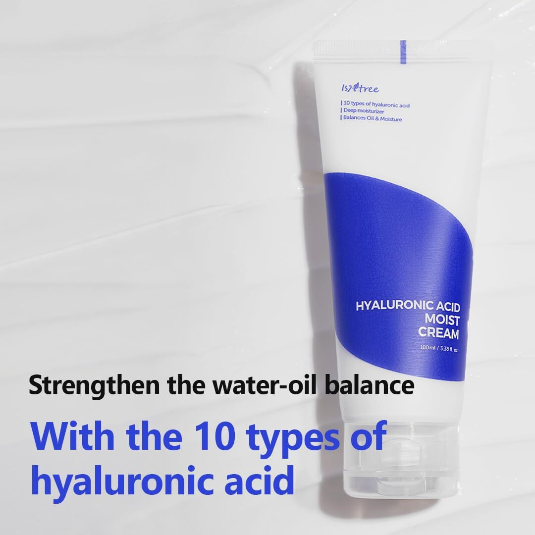 Isntree Hyaluronic Acid Moist Cream 100Ml 3.38 Fl.Oz | Balances Oil & Moisture | Deep Moisturizer