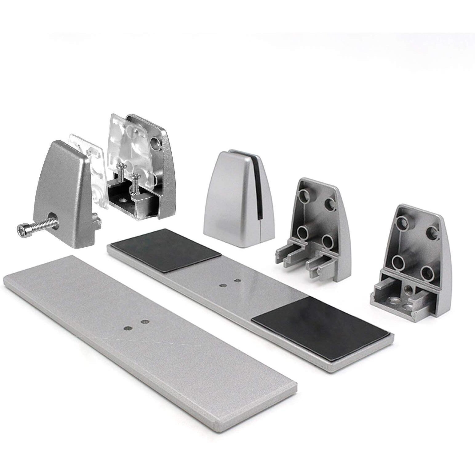 2 Pcs Sneeze Guard Support Clamp With Steady Freestanding Stand Base Removable Clamp Desk Partition Clamp For Clear Acrylic Shield Heavy Duty Auminum Guard Clamp For Desktop Countertop Reception