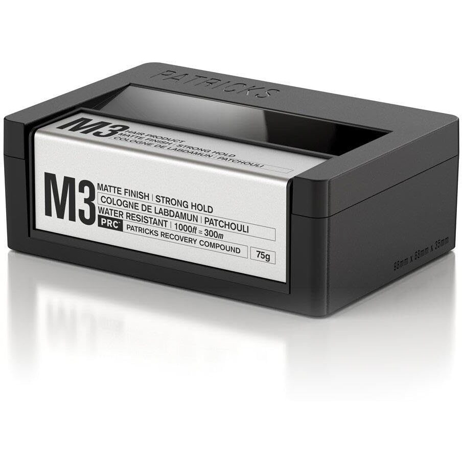 Patricks | M3 Matte Pomade | Strong Hold Styling Product For Men | Thickening Paste | For Coarse To Thick Hair Control | Water Resistant | Travel Size | 75G