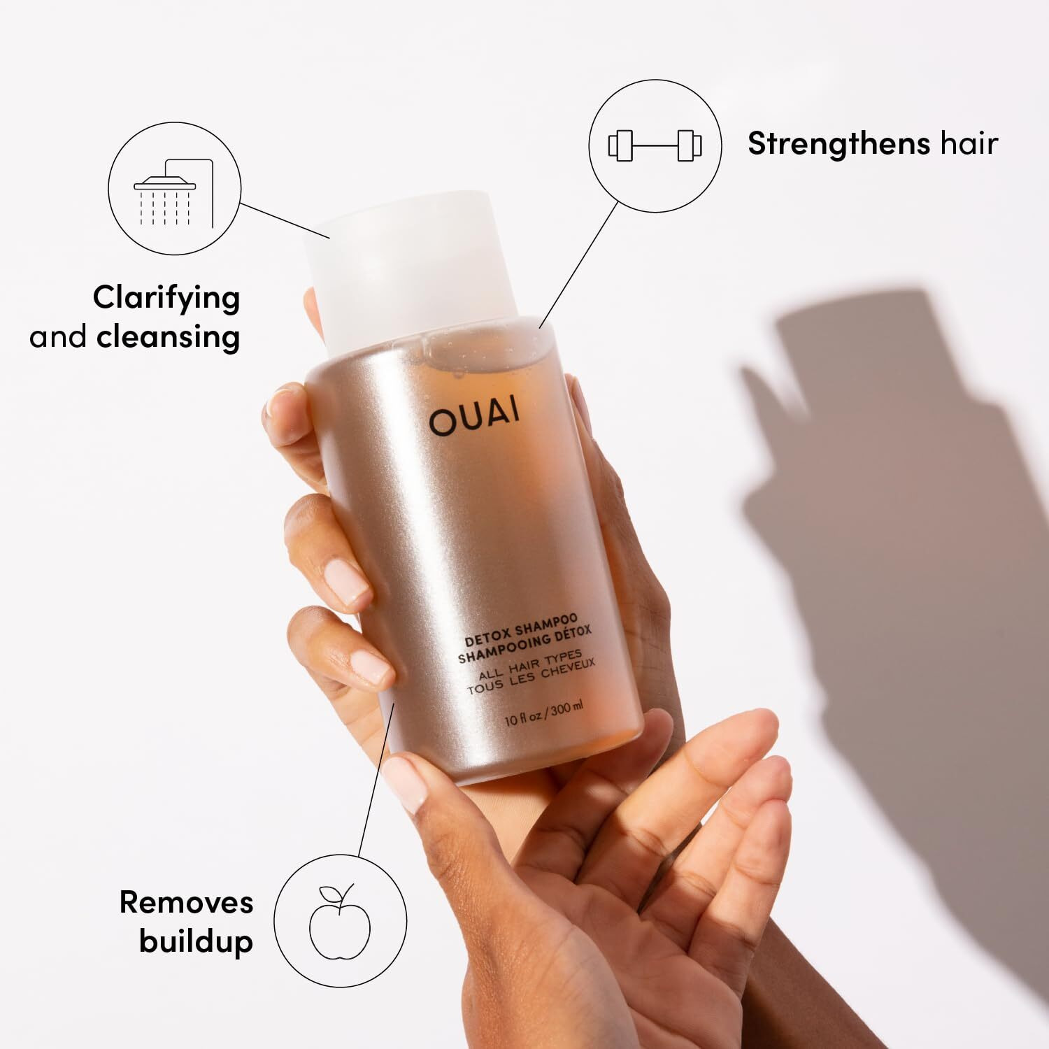 Ouai Detox Shampoo Refill - Clarifying Shampoo For Build Up  Dirt  Oil  Product And Hard Water - Apple Cider Vinegar & Keratin For Clean  Refreshed Hair - Sulfate-Free Hair Care (32 Oz)