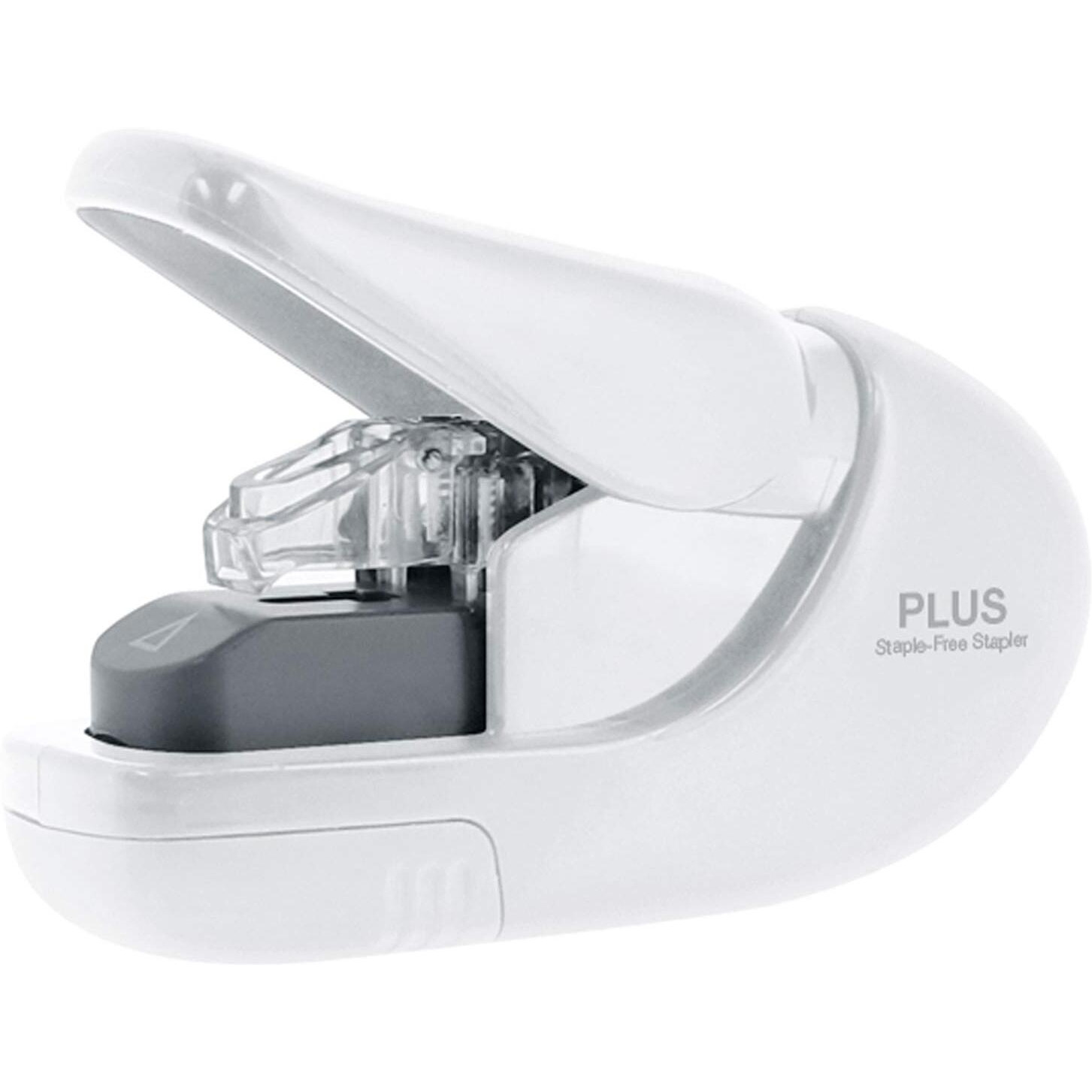 Plus Paper Clinch Compact Staple Free Staple Ivory White