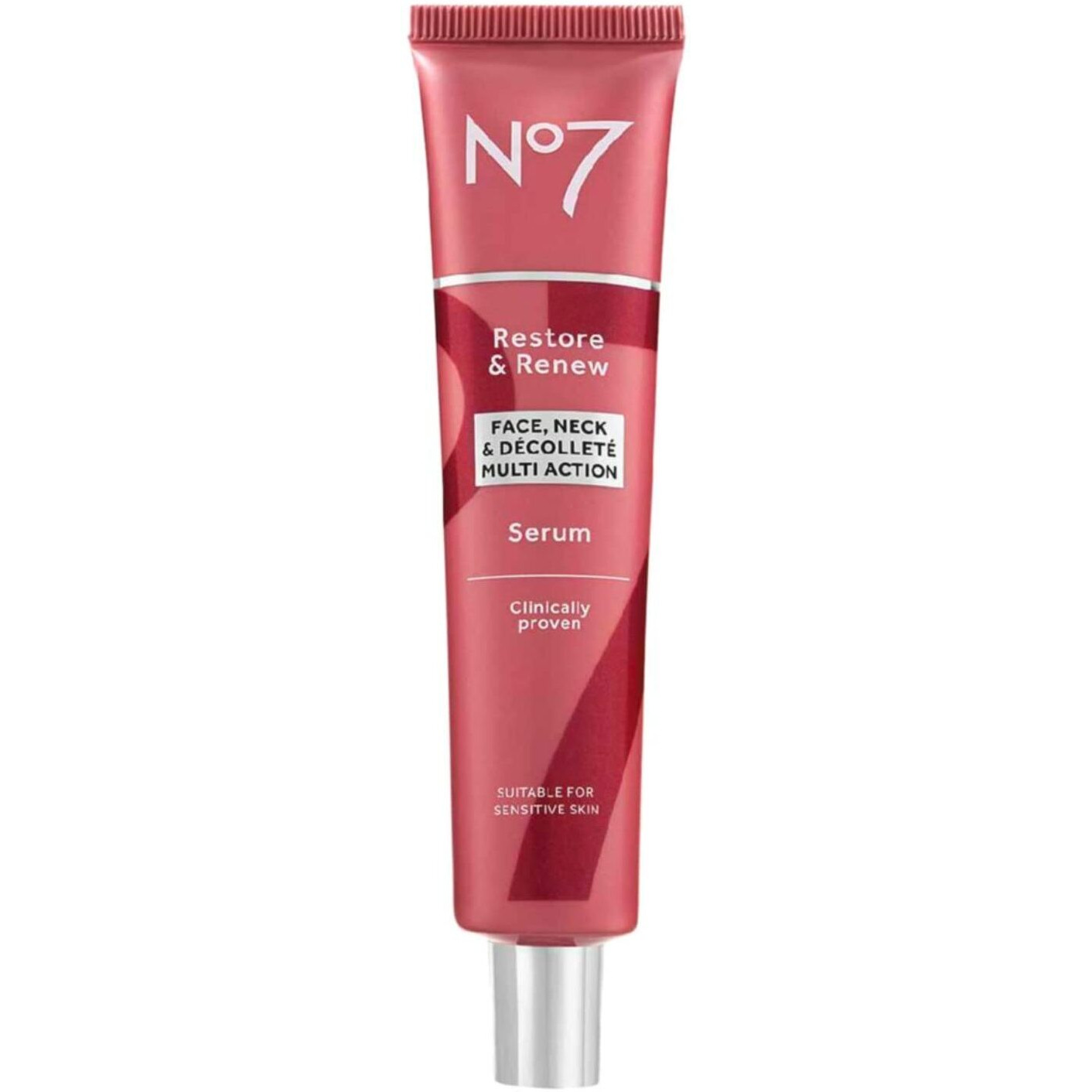 No7 Restore & Renew Face & Neck Multi Action Serum - Anti-Aging Retinol Serum For Deep Wrinkle Repair - Collagen Serum Formulated With A Hydrating Blend Of Hibiscus Peptides & Hyaluronic Acid (75Ml)