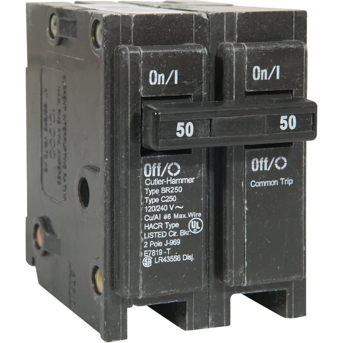 Eaton Br250 2"" 50 Amp Double Pole Interchangeable Circuit Breaker