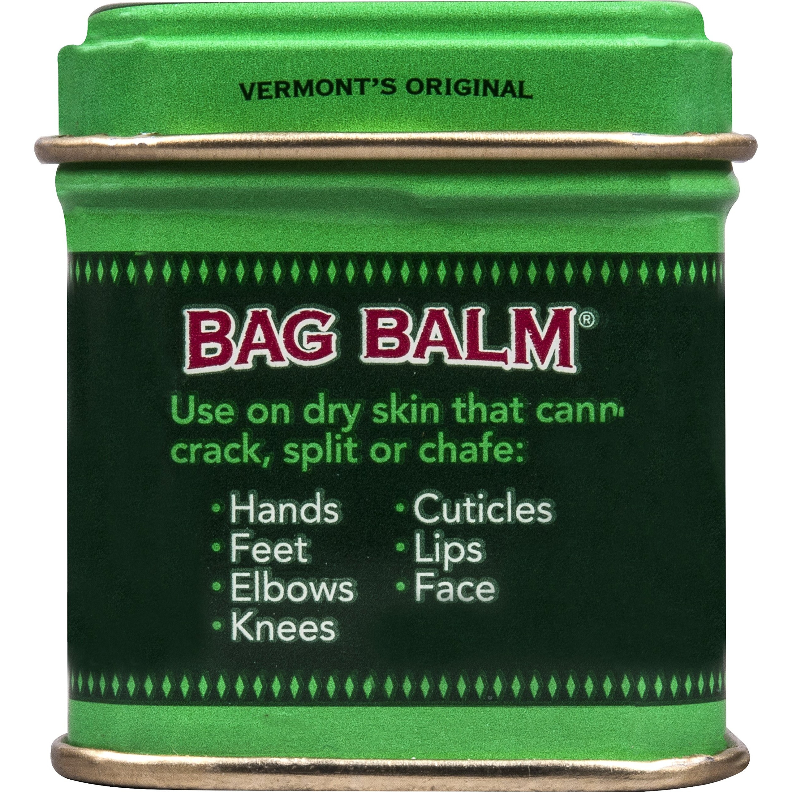 Bag Balm Vermont's Original Ointment  1 Ounce Tin (Pack Of 4)  Moisturizing Ointment For Dry Skin That Can Crack Split Or Chafe On Hands Feet Elbows Knees Shoulders And More