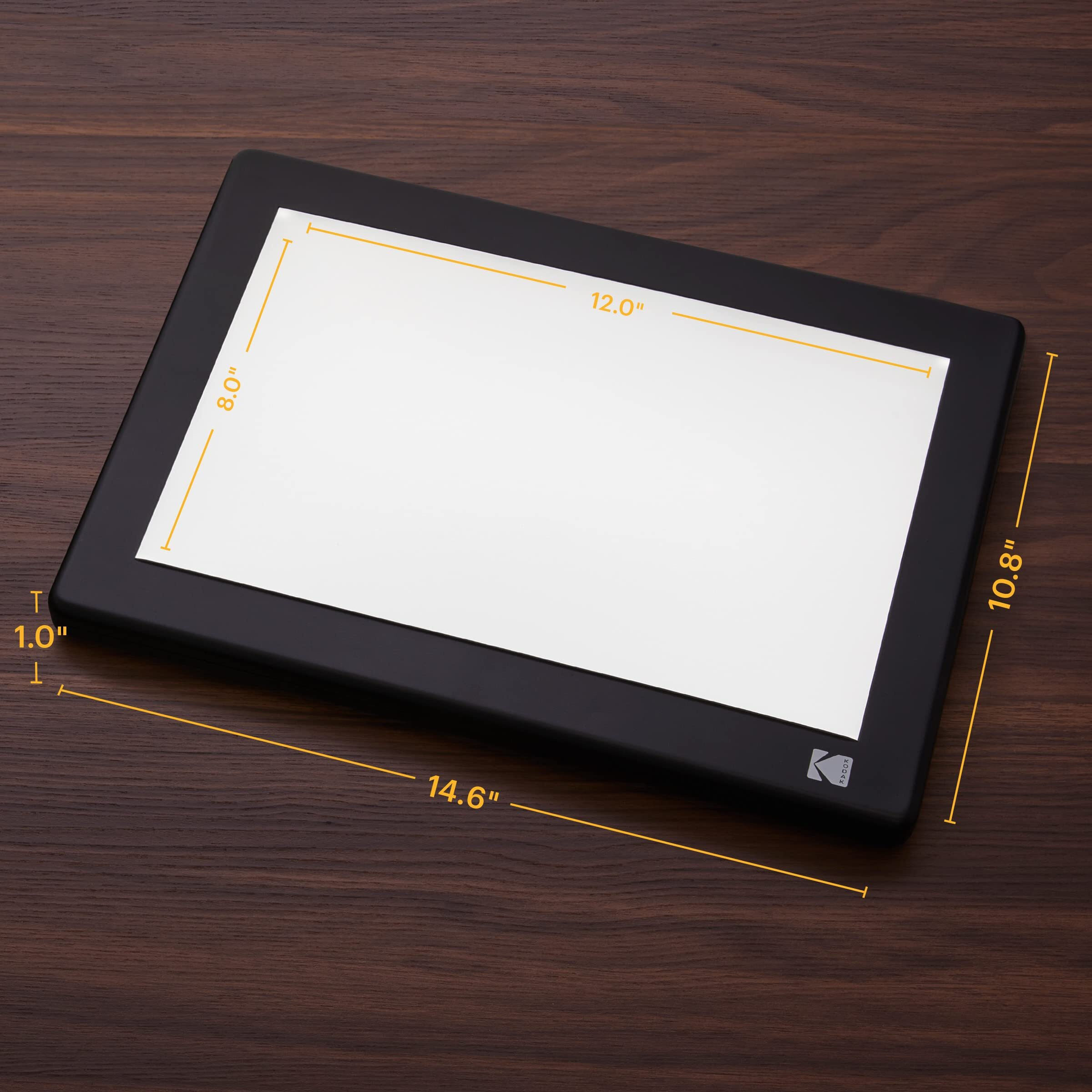 Kodak Led Light Box 12 X8  For Negatives  Slides & Film | Illuminated Board Panel & Led Light Pad For Viewing & Scanning Photos  Tattoo Drawing  Artist Sketching & Stenciling | Glare-Free  Usb Powered