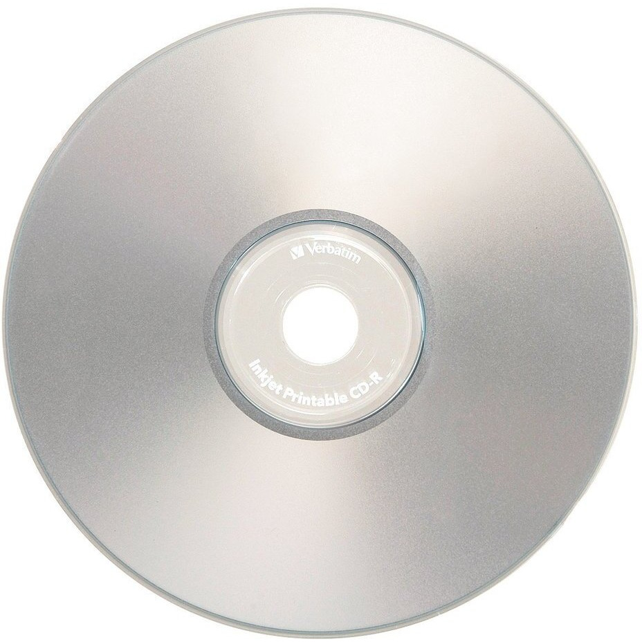 Verbatim Cd-R Blank Discs 700Mb 80 Minutes 52X Silver Inkjet Printable Surface - 50Pk Spindle