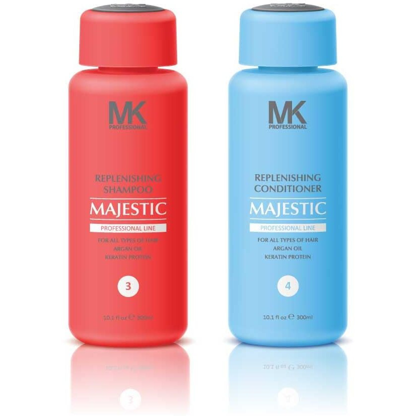 Majestic Keratin Replenishing Shampoo + Conditioner 10Oz(300Ml)- Soduim Chloride & Sulfate Free