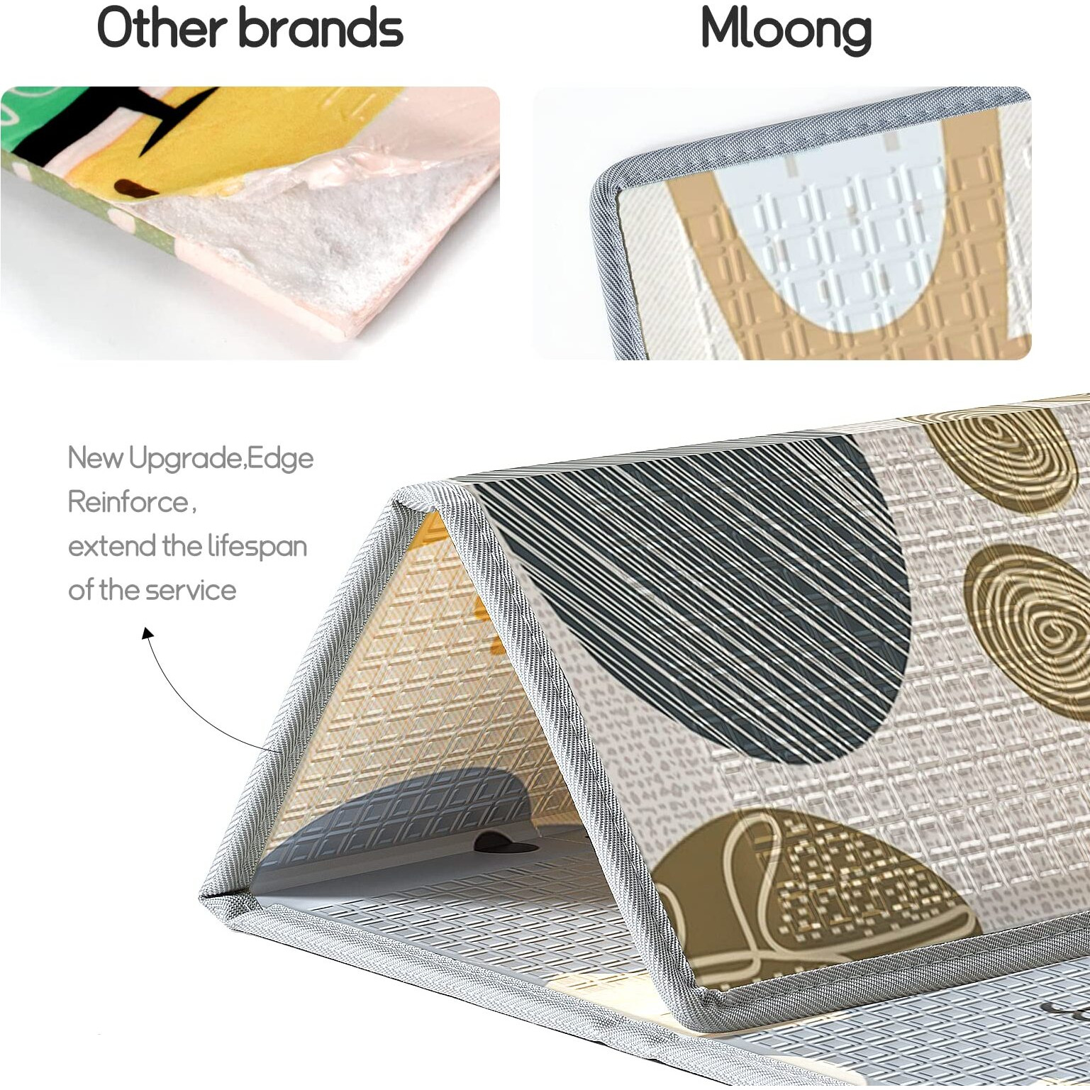 Mloong Baby Play Mat For Floor 59X71X0.4Inch Playmat For Baby With Carry Bag  Foldable Play Mat Kids Foam Play Mat Waterproof Carlwing Mat For Baby Large Infant Playmat Indoor&Outdoor Playing Mat