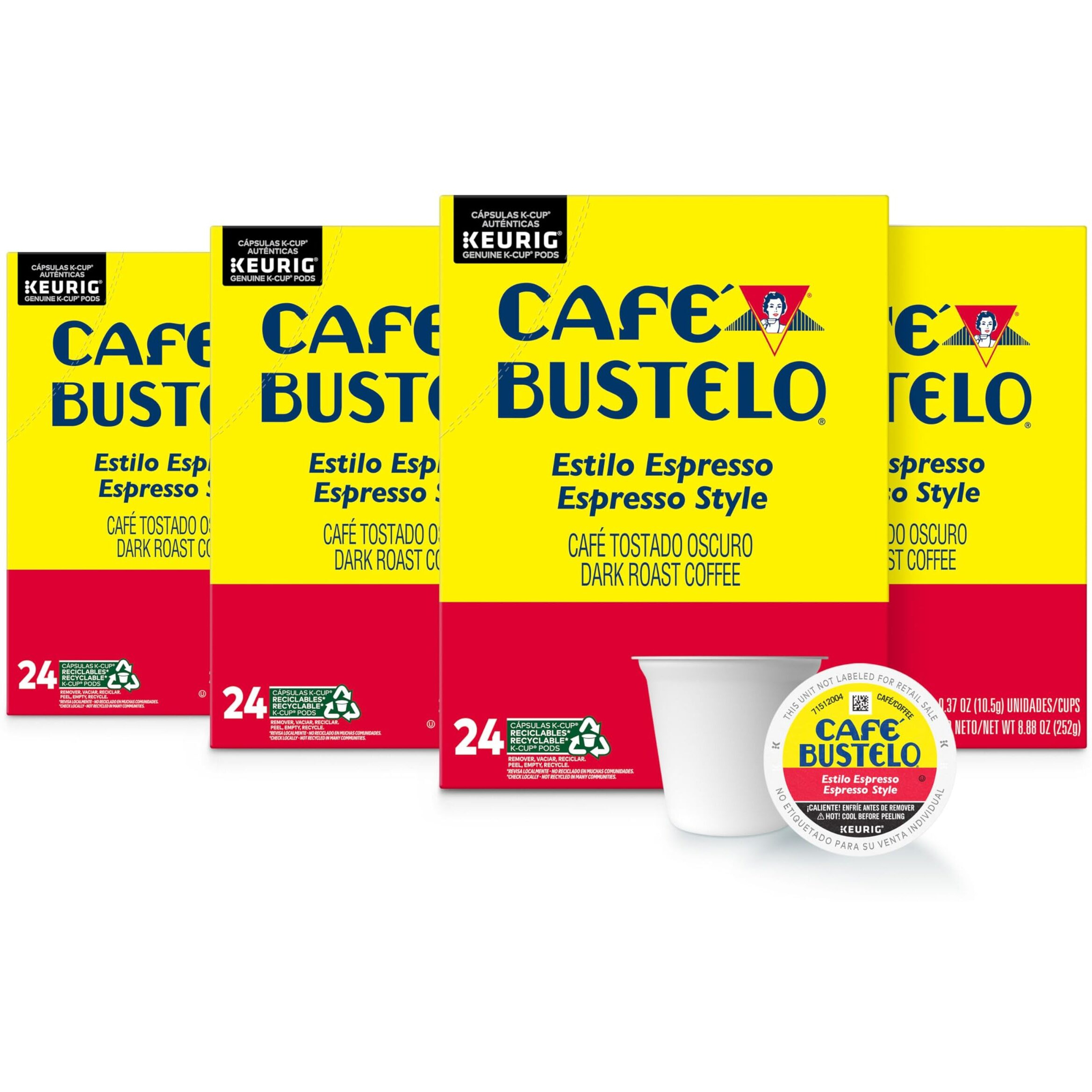 Caf Bustelo Espresso Style Dark Roast Coffee  96 Keurig K-Cup Pods