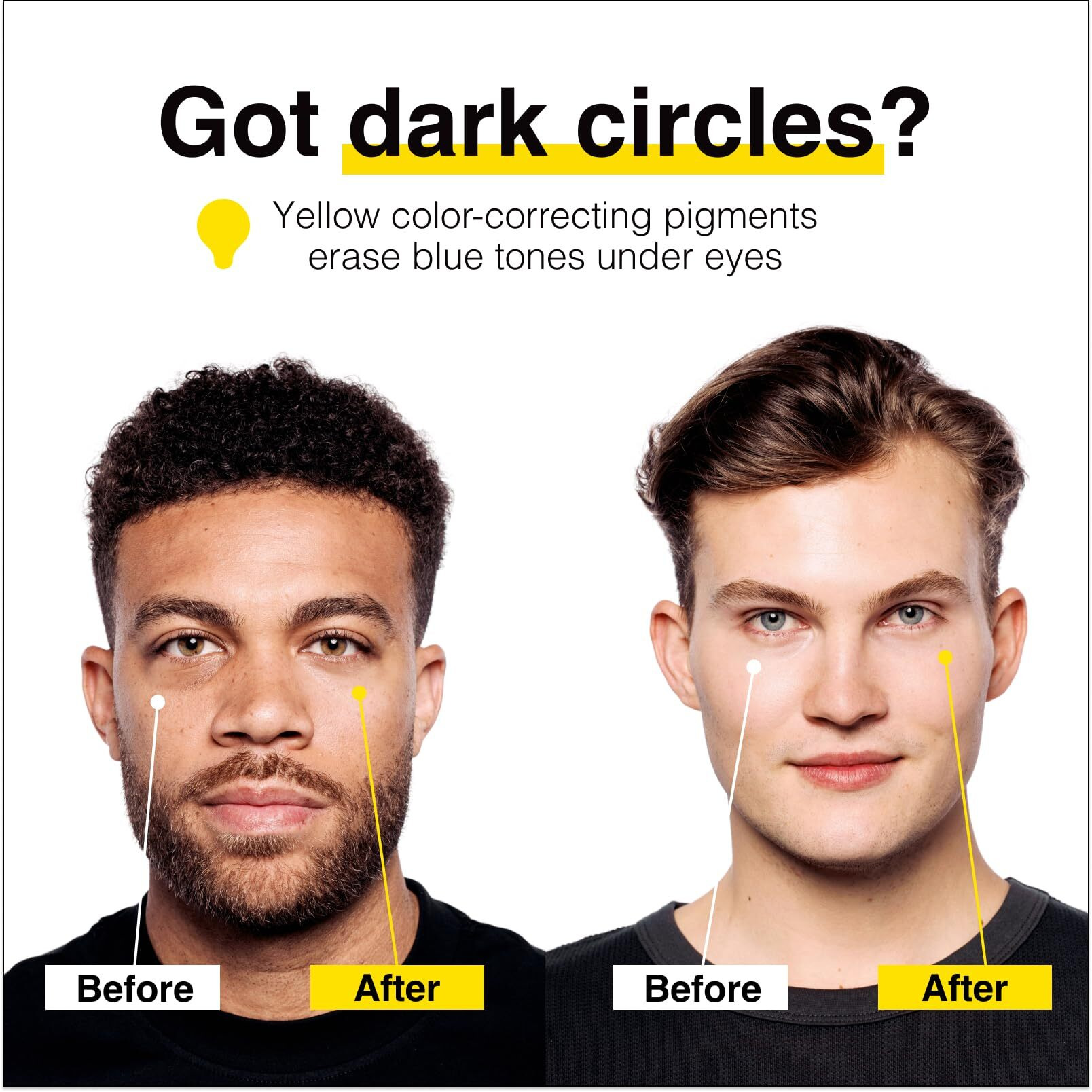 Lumin Instant Dark Circle Corrector For Men (Not A Concealer)  Reduce The Look Of Dark Circles  Puffiness  Under Eye Men Makeup  Color Correcting Eye Cream  Perfect For Light Skin Tones  20Ml