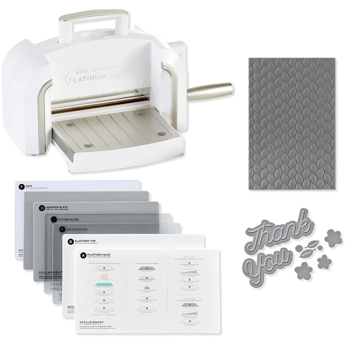 Spellbinders Platinum Die Cutting And Embossing Machine (6 Inch Platform + Universal Plate System)
