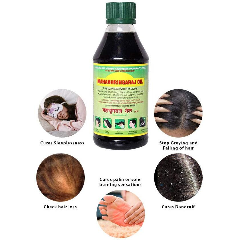 Rvap Mahabhringraj Oil 500Ml | Pure Indian Maka's Ayurvedic Oil For Hair Care | Enriched With Various Indian Herbs And Ingredients (17 Fl Oz)