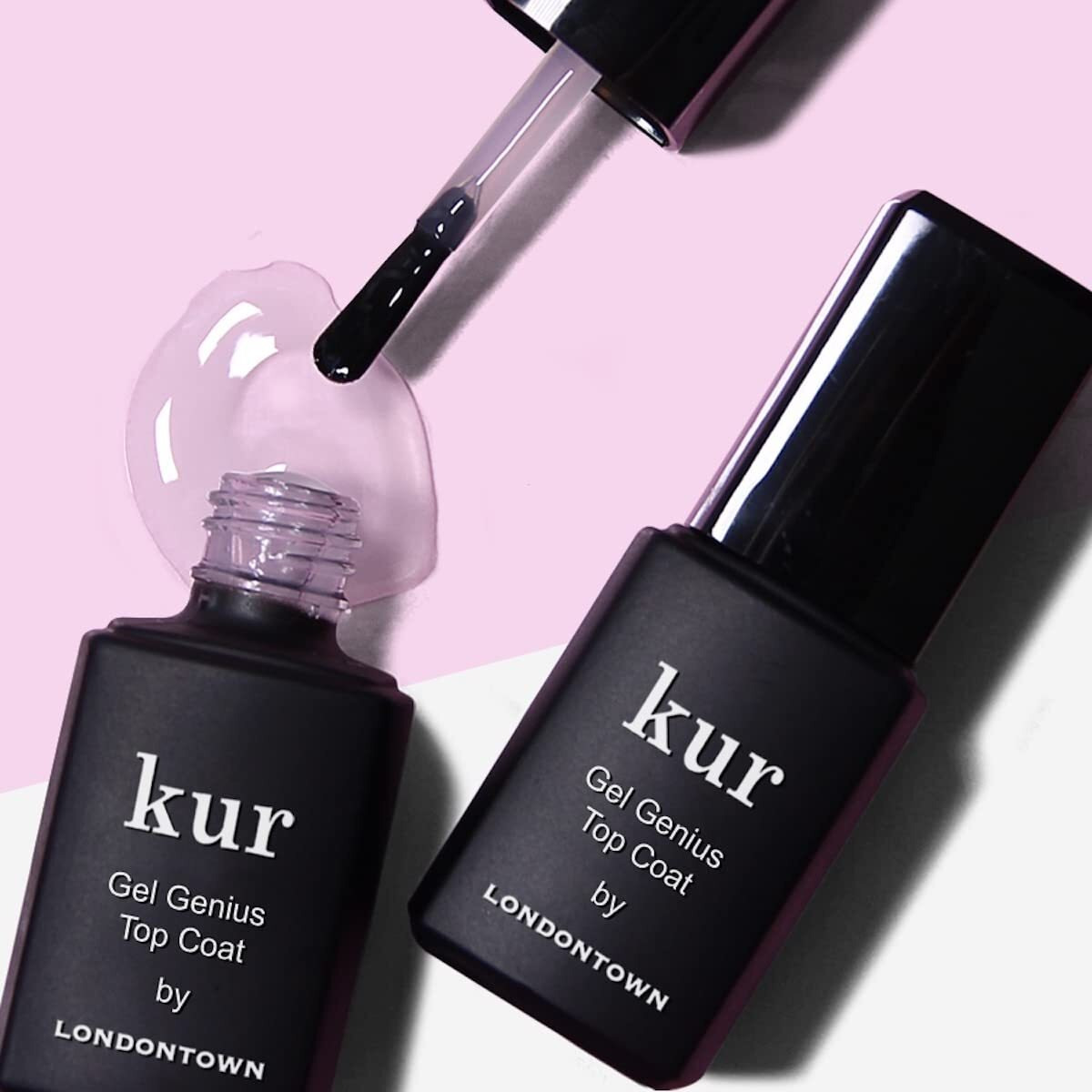 Londontown Kur Conceal & Go Duo Set  Includes Nail Illuminating Concealer & Gel Genius Top Coat  0.4 Fl Oz  White