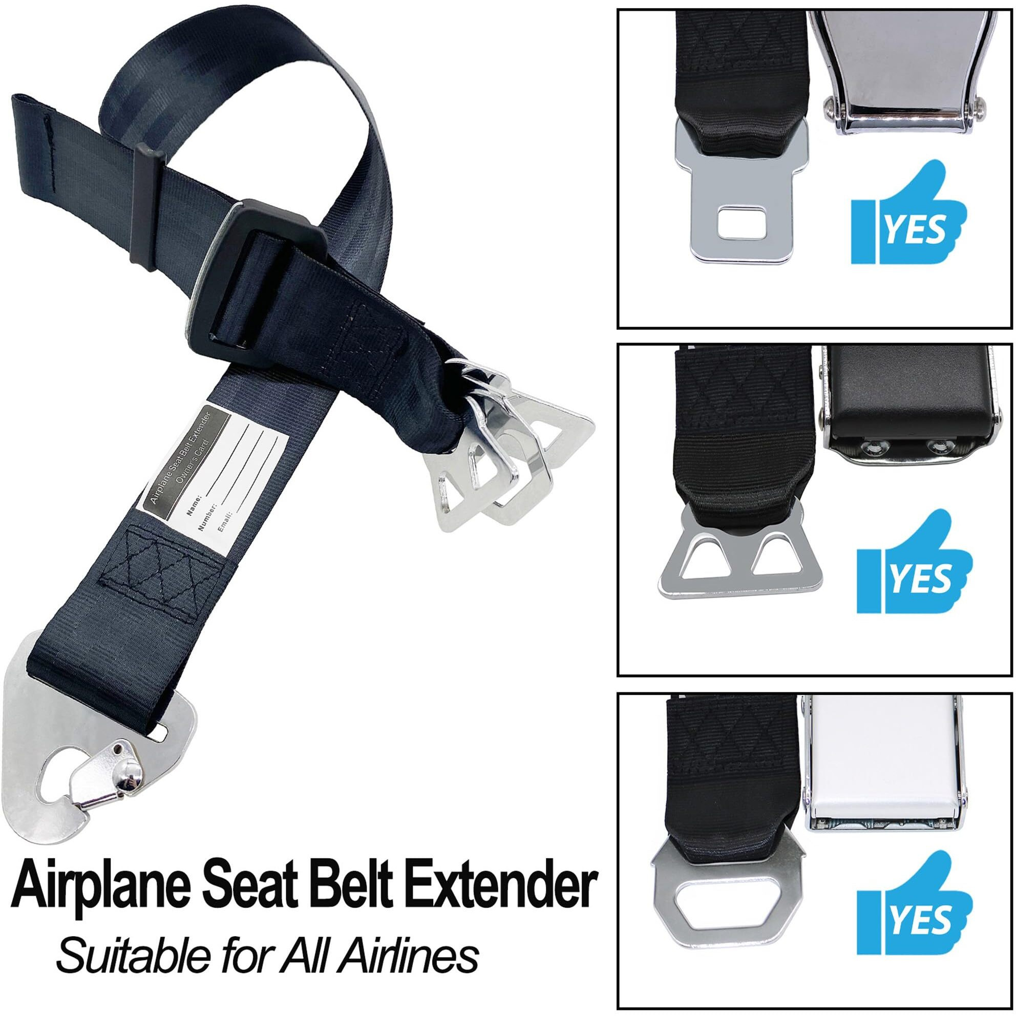 Airplane Seat Belt Extender Seatbelt Extension Adjuster 7-31"" For All Airline Including Southwest (Three In One)