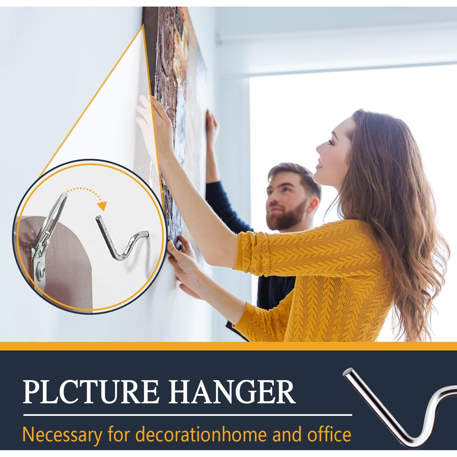 Mihuyan Picture Hanger Super Hook 20Pcs High-Quality Steel Picture Hanger Hercules Hooks Used For Drywall  Wood Wall  Plaster Wall  Can Hang Photos  Art  Clock  Mirror.