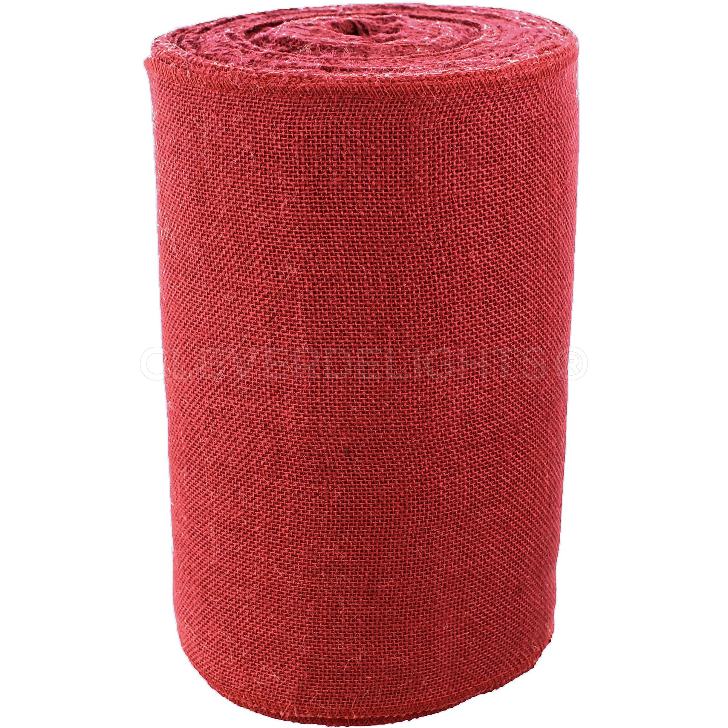Cleverdelights 12"" Premium Red Burlap Roll - 50 Yards - No-Fray Finished Edges - Natural Jute Burlap Fabric