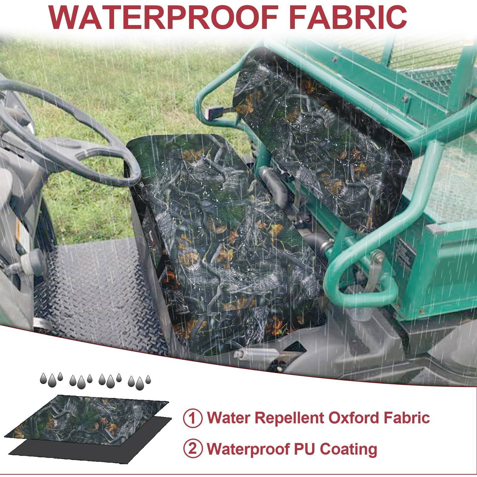 Starknightmt Mule 610 Seat Covers  Mule Seat Covers Compatible With Kawasaki Mule 600 610 Durable 1680D Fabric With Waterproof Pu Coating Camo Bench Seat Cover