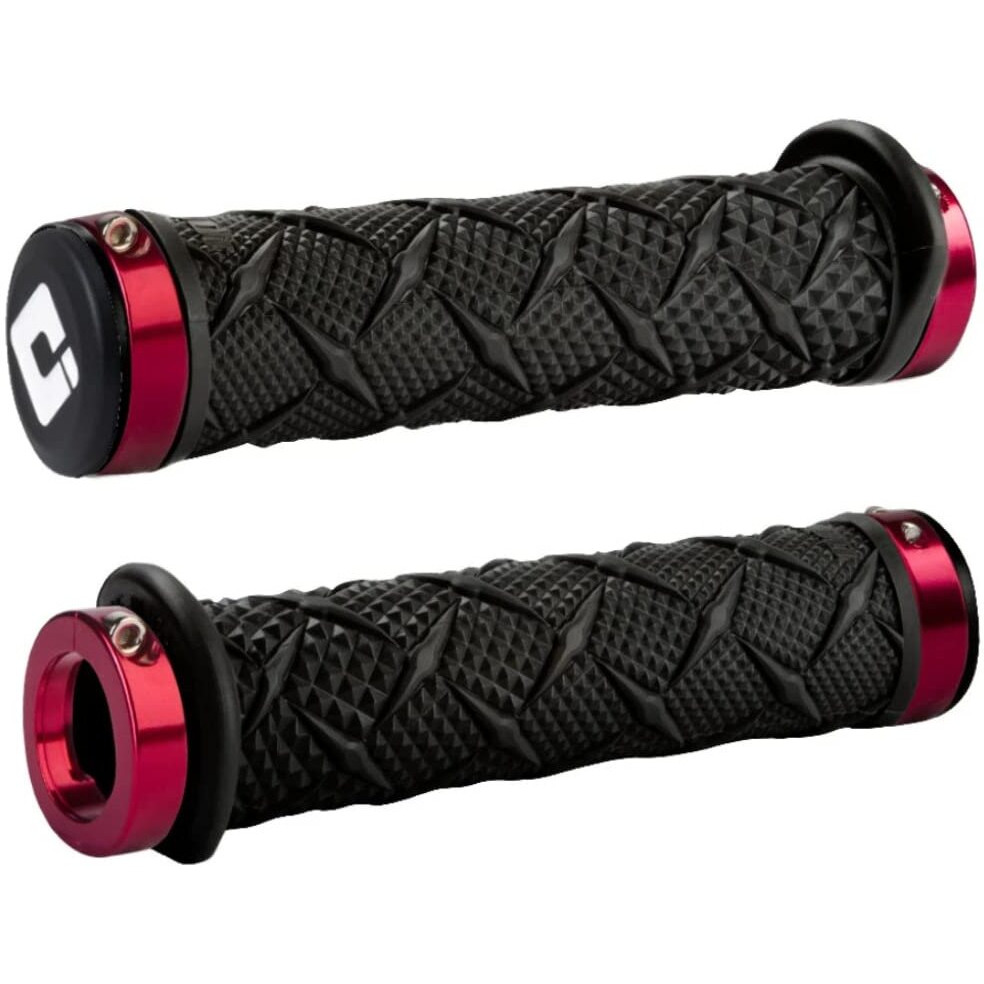 Odi X-Treme Lock-On Atv Hand Grips - Black/Red Clamps/One Size