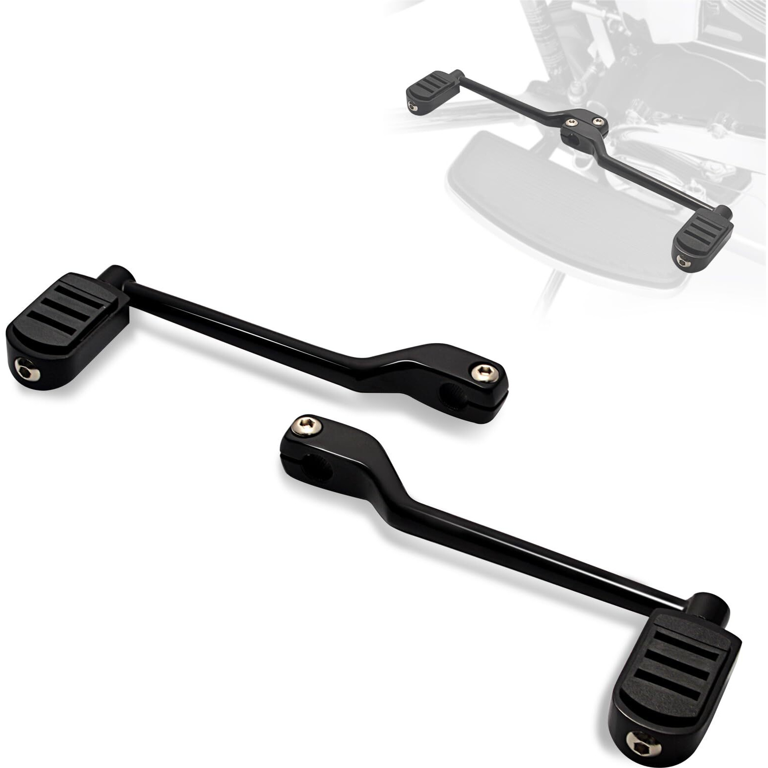 Fovplue Heel/Toe Shifter Levers W/Shift Pegs  Front And Rear Shifter Pegs For Harley '86-'17 Fl Softail  88-Later Touring Cvo Road Glide Street Glide Electra Glide Road King And '08-Later Trike  Bk2