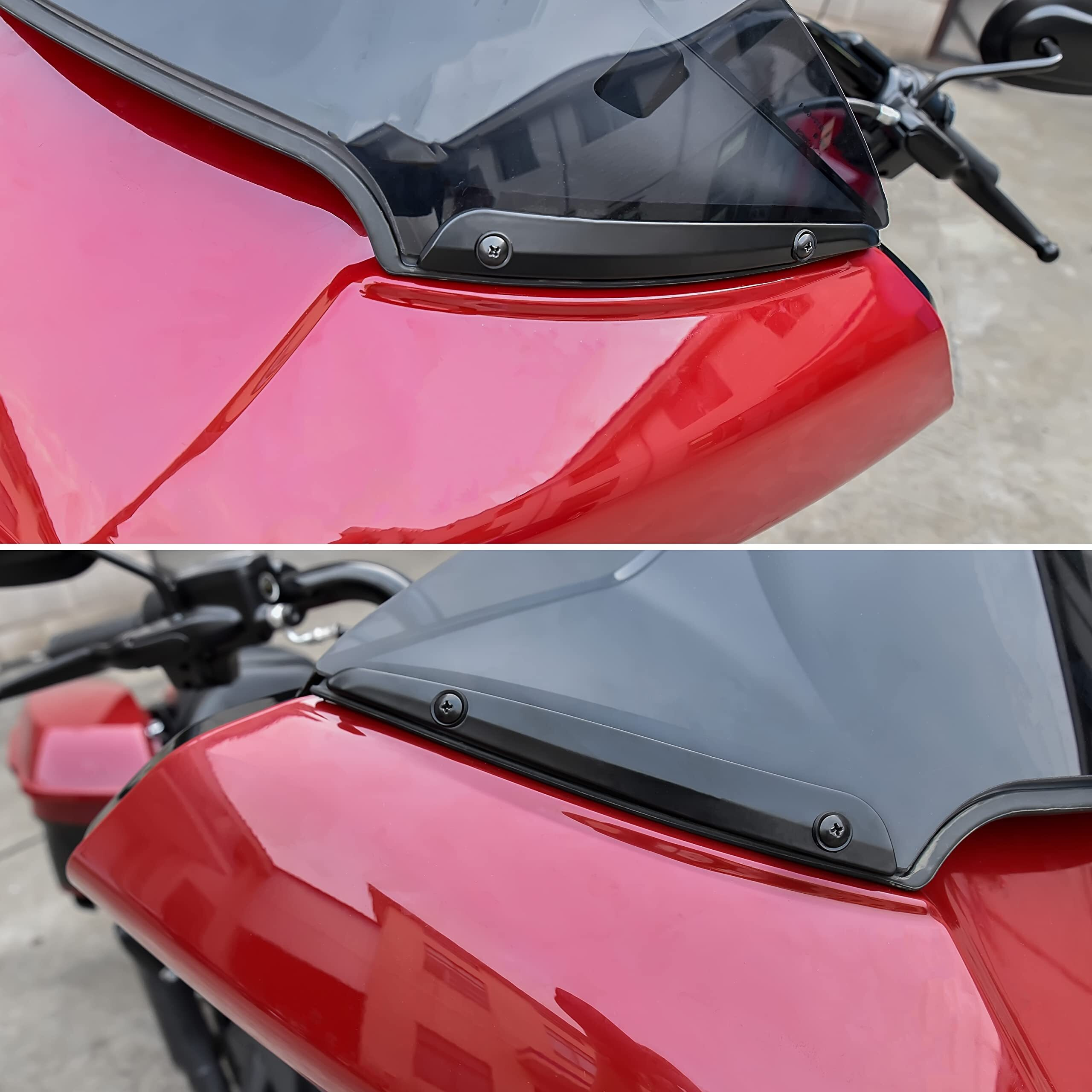 Veisutor Motorcycle Windshield Side Trim For Harley Road Glide  Motorcycle Split Front Windscreen Side Trim For Harley Road Glide Ultra Fltru Fltrx Special Fltrxs 2015-2022 Accessories ( 2Pcs )