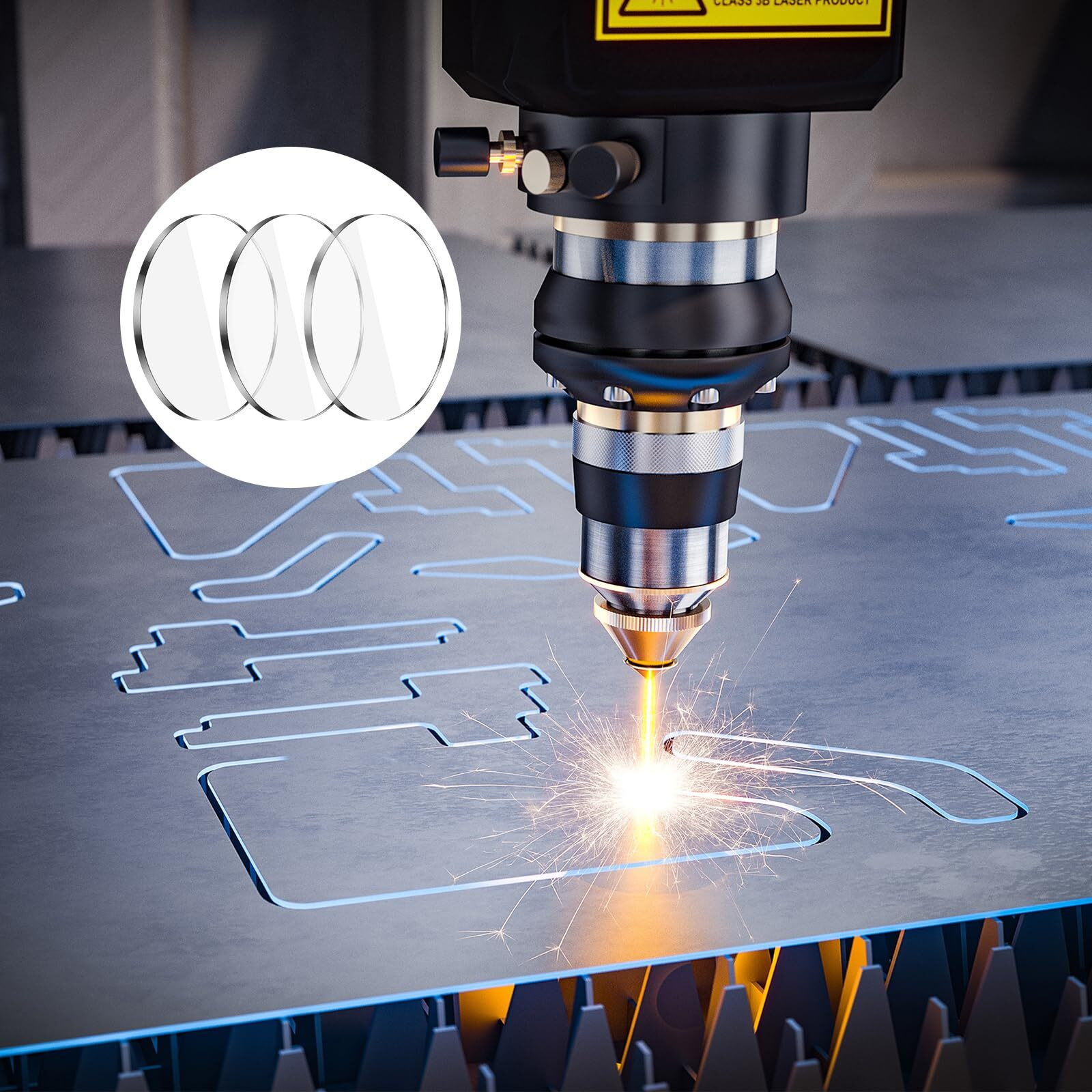 Copkim 10 Pcs Replacement Laser Lens Compatible With D1  D1 Pro  M1 Series Laser Engraver Laser Coated Mineral Crystal Lens Compatible With 10W 20W Diode Laser Module (14Mm)