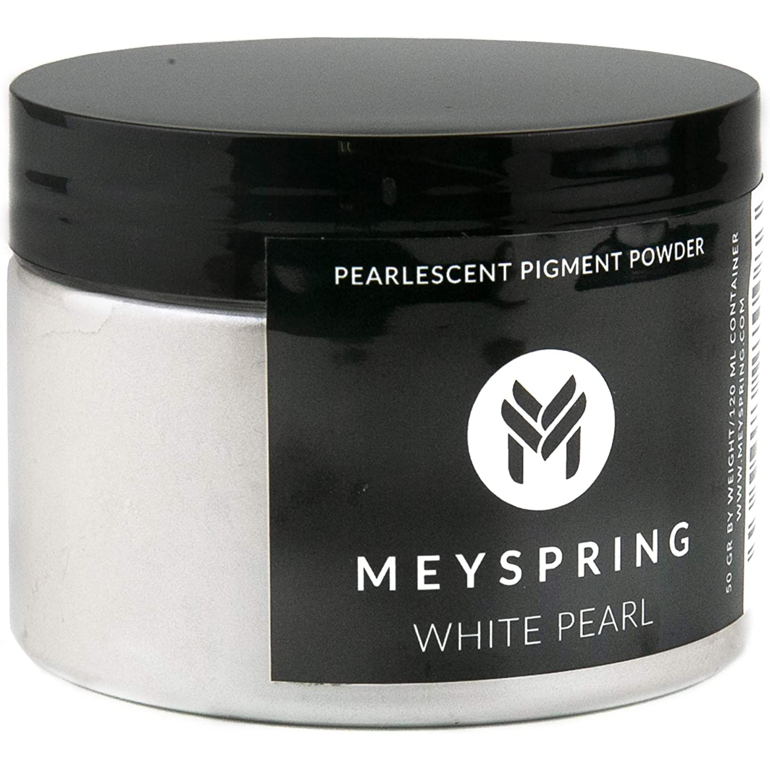 Meyspring White Pearl Mica Powder - 50G - White Resin Pigment - White Mica Powder For Epoxy Resin Art - White Epoxy Pigment And Uv Resin Dye - Mica Powder For Epoxy Resin - Resin Powder Pigment