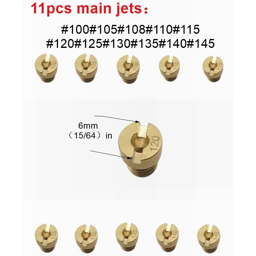 Yamakato Aftermarket 22Pcs Carburetor Jet Kit W/11 Main Jets And 11 Slow Jet For Nibbi Honda Pwk Keihin Yamaha Oko Cvk Pwm Type