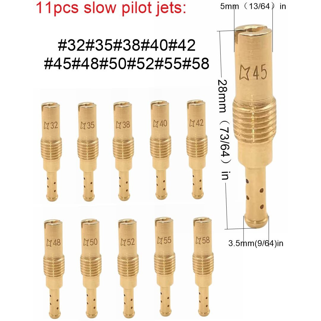 Yamakato Aftermarket 22Pcs Carburetor Jet Kit W/11 Main Jets And 11 Slow Jet For Nibbi Honda Pwk Keihin Yamaha Oko Cvk Pwm Type