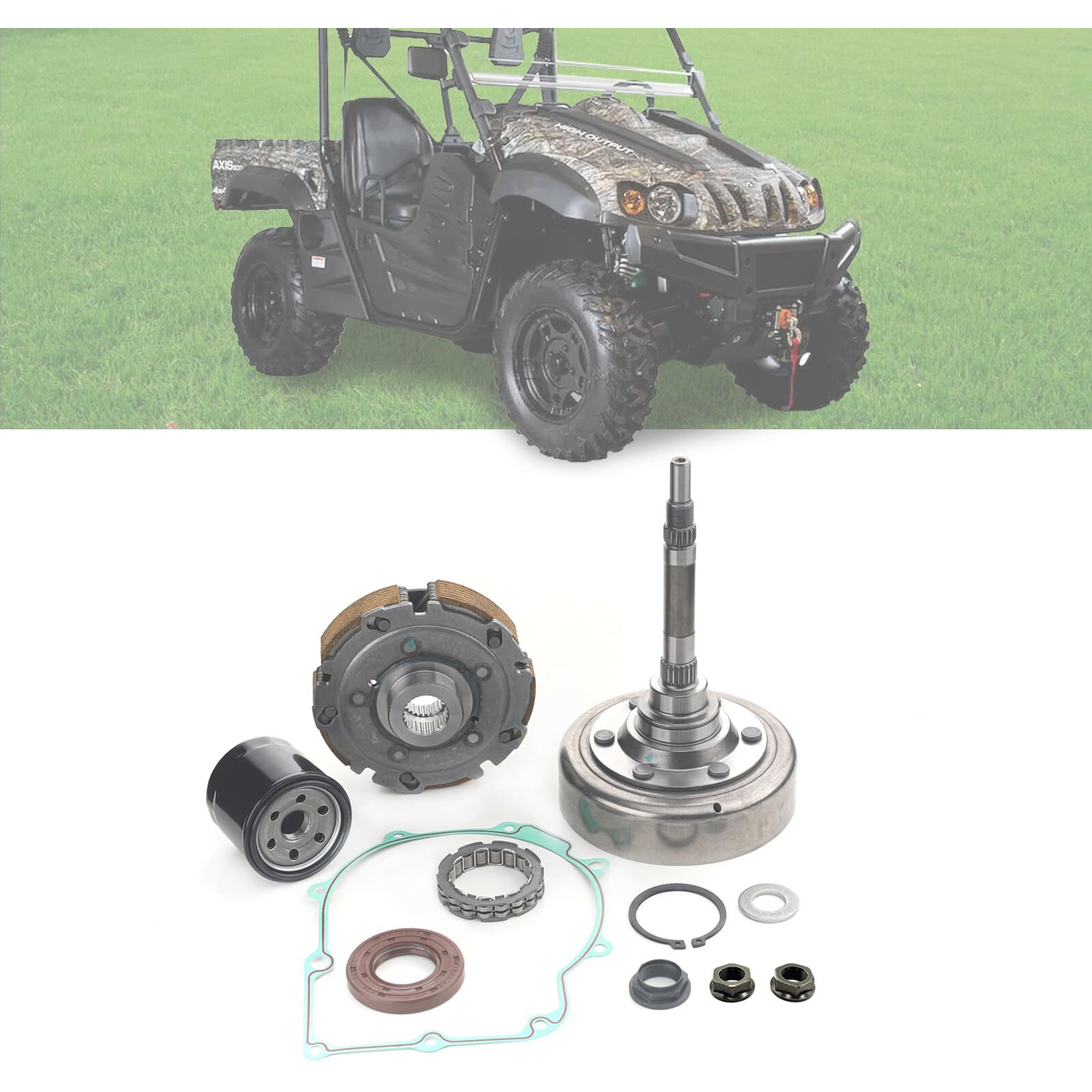 Chikia Wet Clutch Shoe Kit Assembly Replacement For Hisun Utv Atv 500 700 Massimo Msu 500 700 Coleman Ut500 Ut700 Axis 500 700 Bennche Bighorn Cub Cadet Challenger Oil Filter One Way Bearing Housing