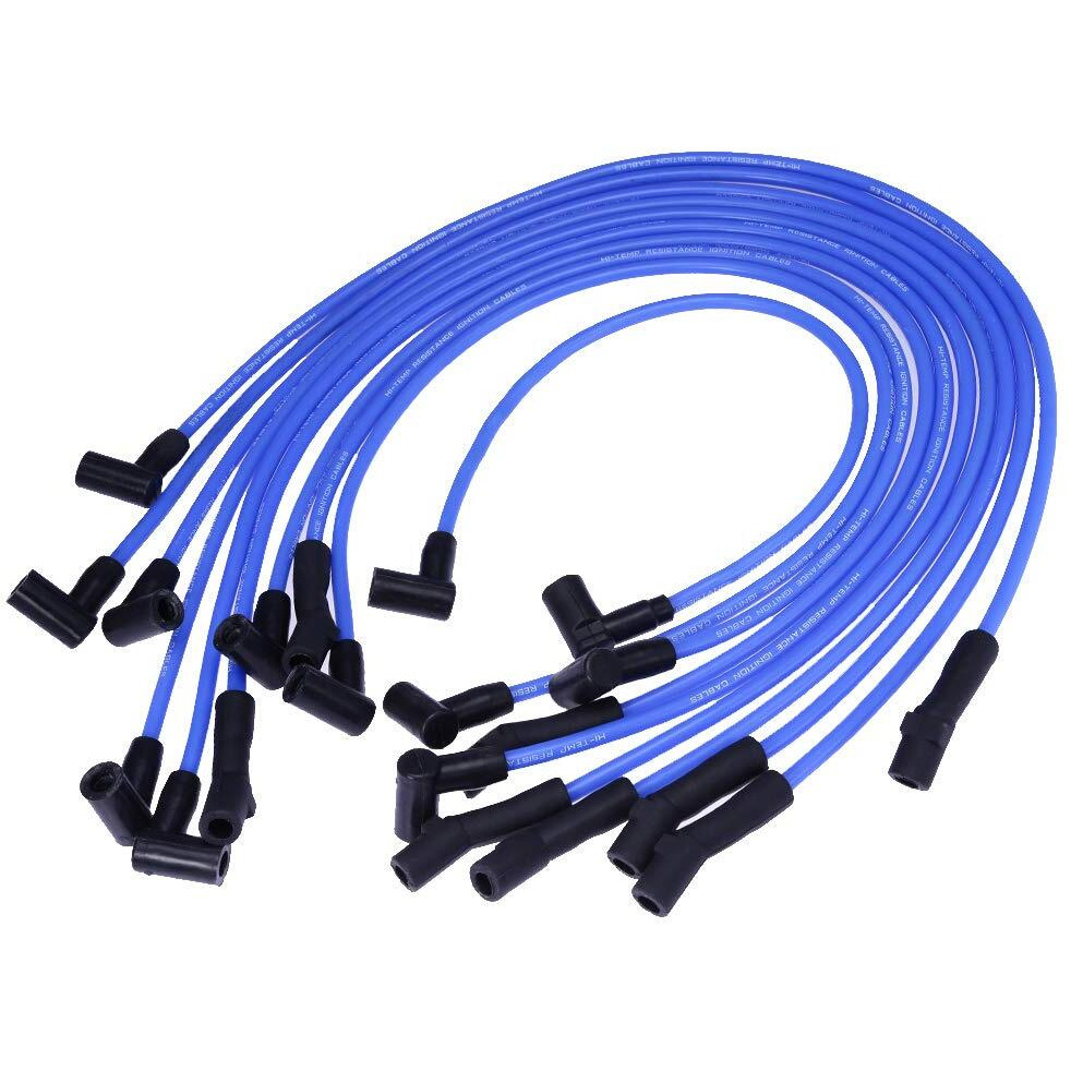 New Racing 9Mm Blue Spark Plug Wire Set Ignition Wire Set Replacement For Ford F-150 F150 Mustang 5.0L 5.8L  Sbf 302