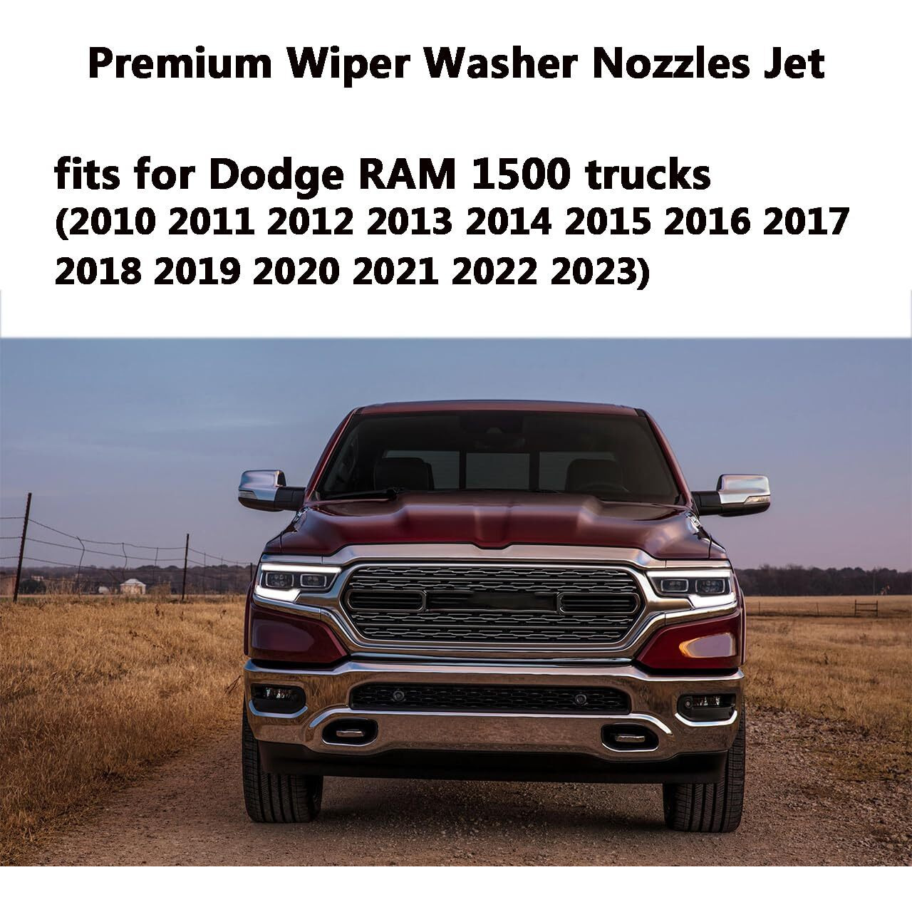 4805742Ac Washer Nozzle Fits For 2010-2024 Dodge Ram 1500 2500 3500 4500 5500 Heavy Duty Trucks Windshield Washer Sprayer Spray Nozzle  Pack Of 2  Front Lh Or Rh Jet  Direct Replacemnt