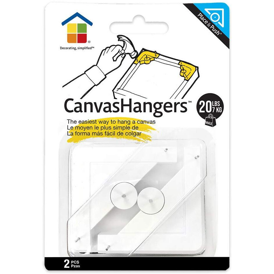 Under The Roof Decorating 5-100200 20 Lbs Place&Push Canvas Hangers   White
