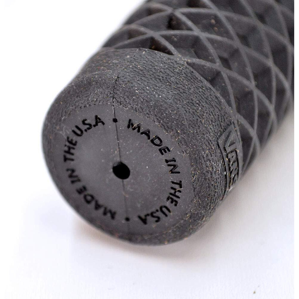 Vans"&quotWaffle"" Pattern Rubber Motorcycle Grips - Black - Sold As A Pair For 7/8"" Bars - Made In The Usa