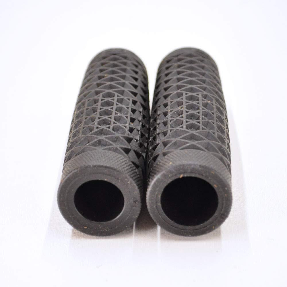 Vans"&quotWaffle"" Pattern Rubber Motorcycle Grips - Black - Sold As A Pair For 7/8"" Bars - Made In The Usa