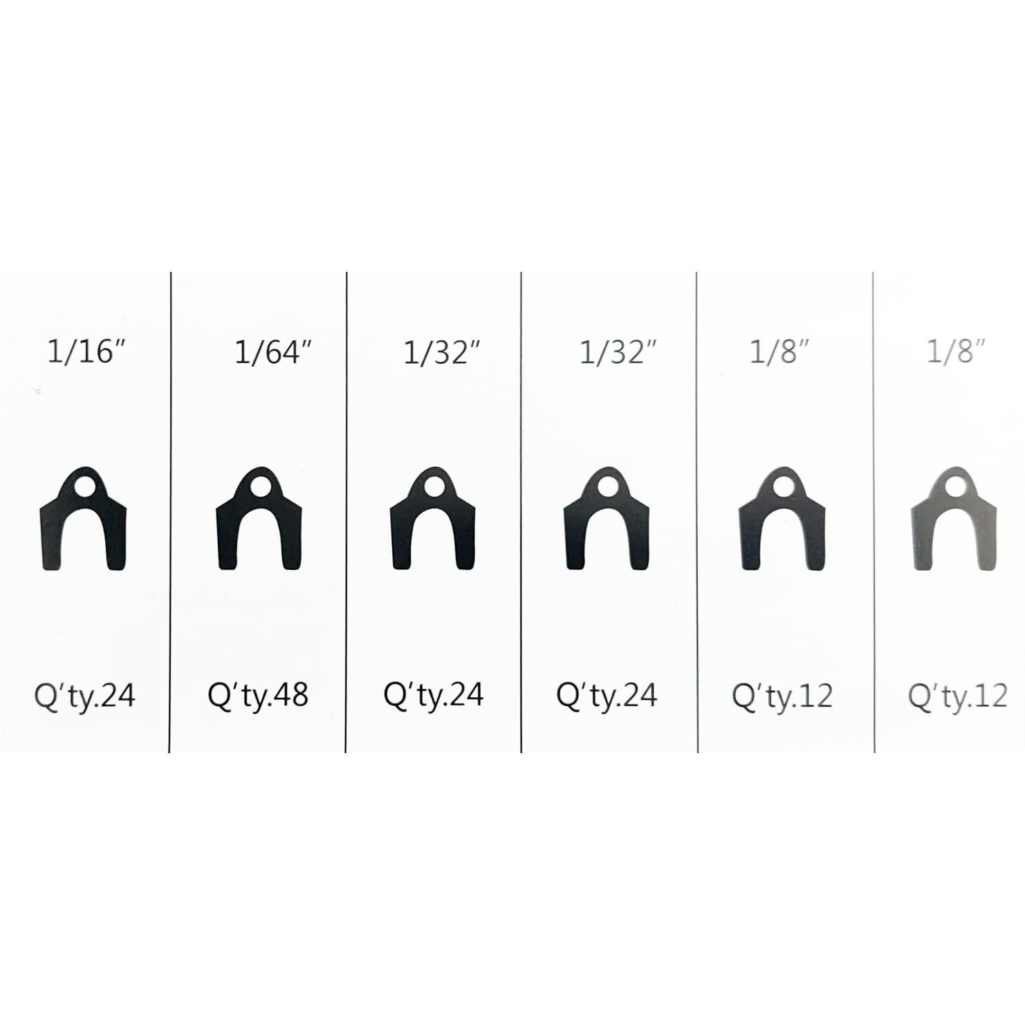 144 Pieces Auto Alignment Body Shim 1/16"" 1/64"" 1/32"" 1/8"" Alignment Shims Assortment Set