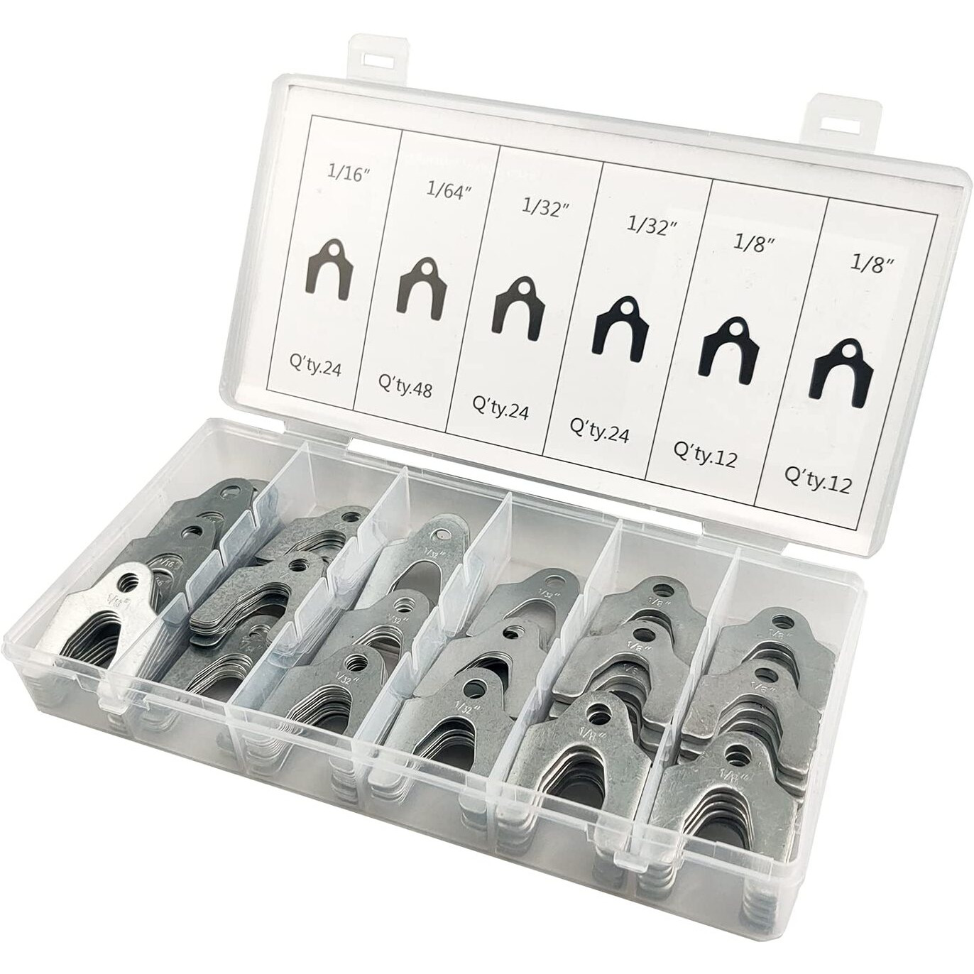 144 Pieces Auto Alignment Body Shim 1/16"" 1/64"" 1/32"" 1/8"" Alignment Shims Assortment Set