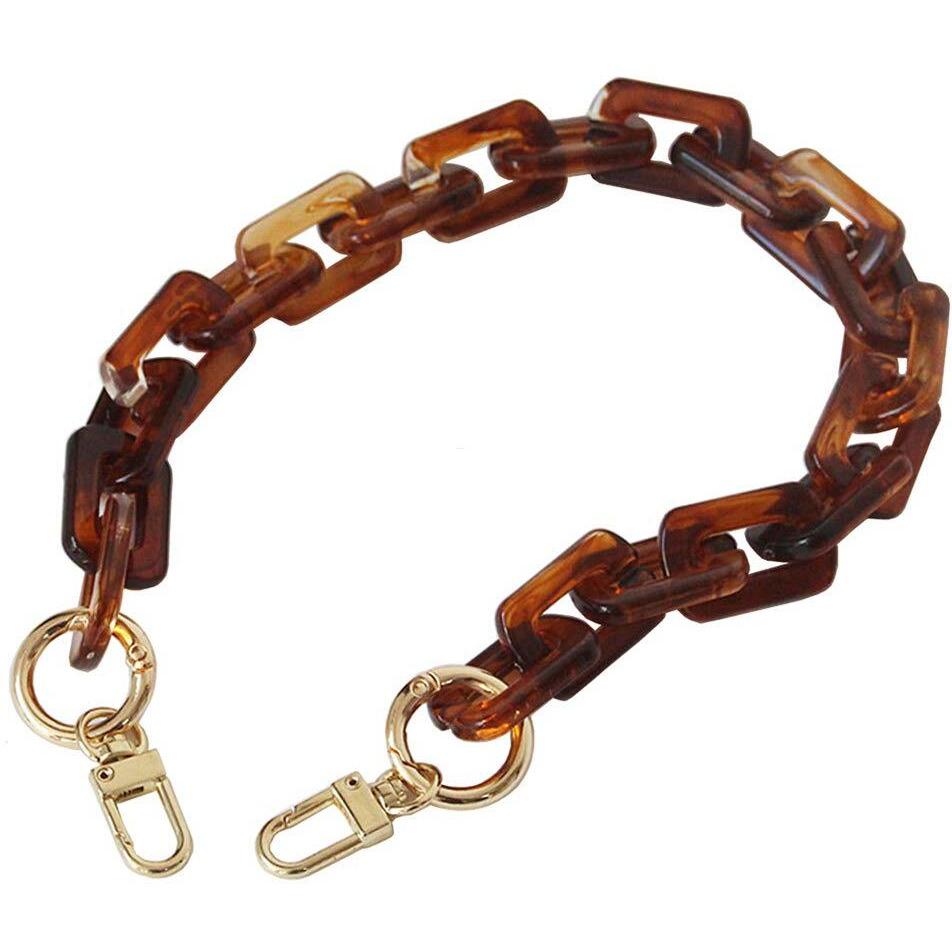 17.7 Inch Retro Tortoise Shell Pattern Resin Replacement Purse Chain Strap Shoulder Cross Body Bag Handbag Strap Diy Accessories